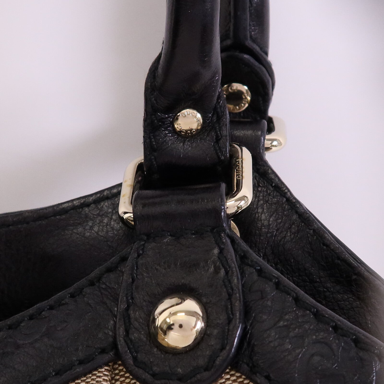 GUCCI 帆布Shoulder Bag金扣肩背袋