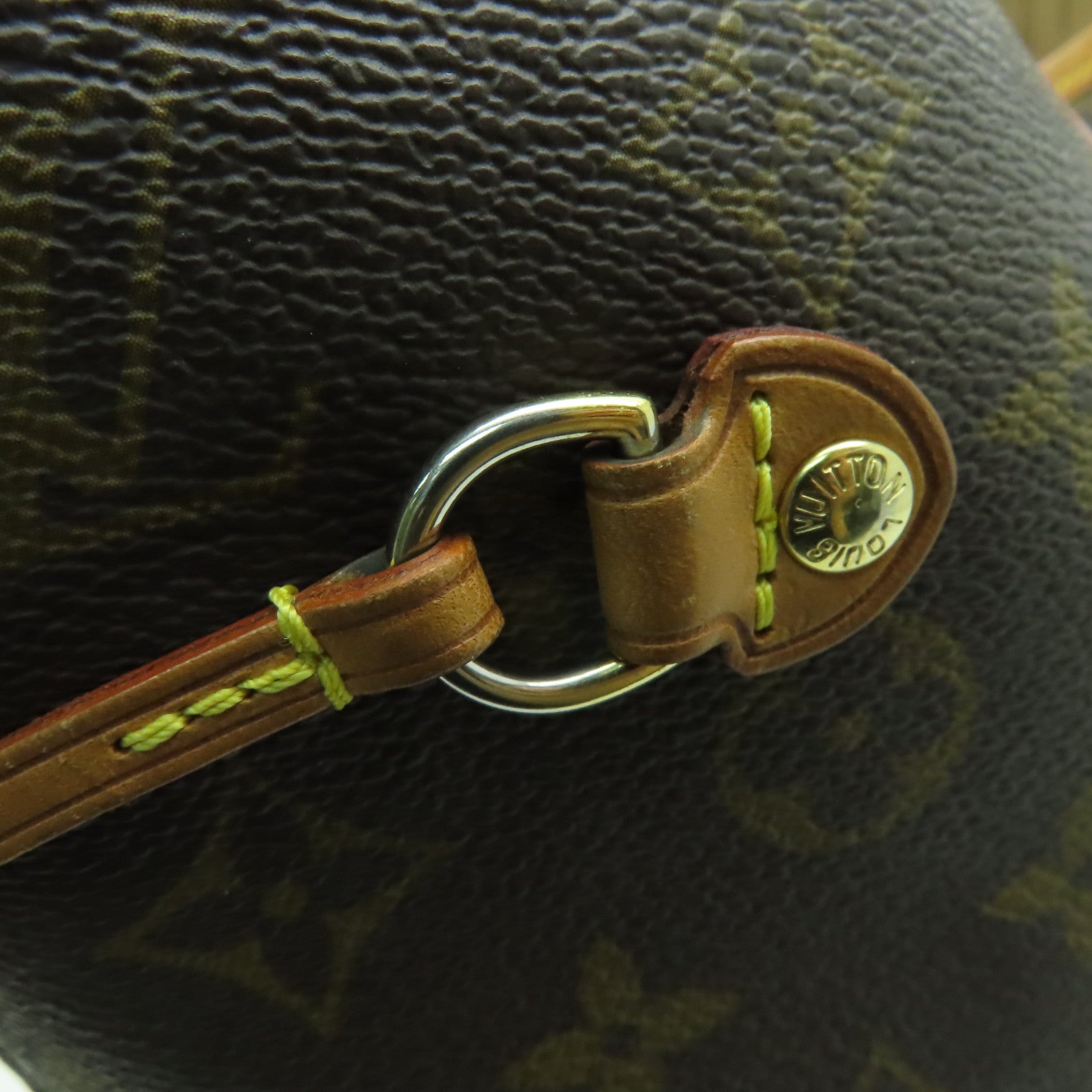 LOUIS VUITTON 【激減優惠】Monogram Neverfull MM金扣手挽袋棕色