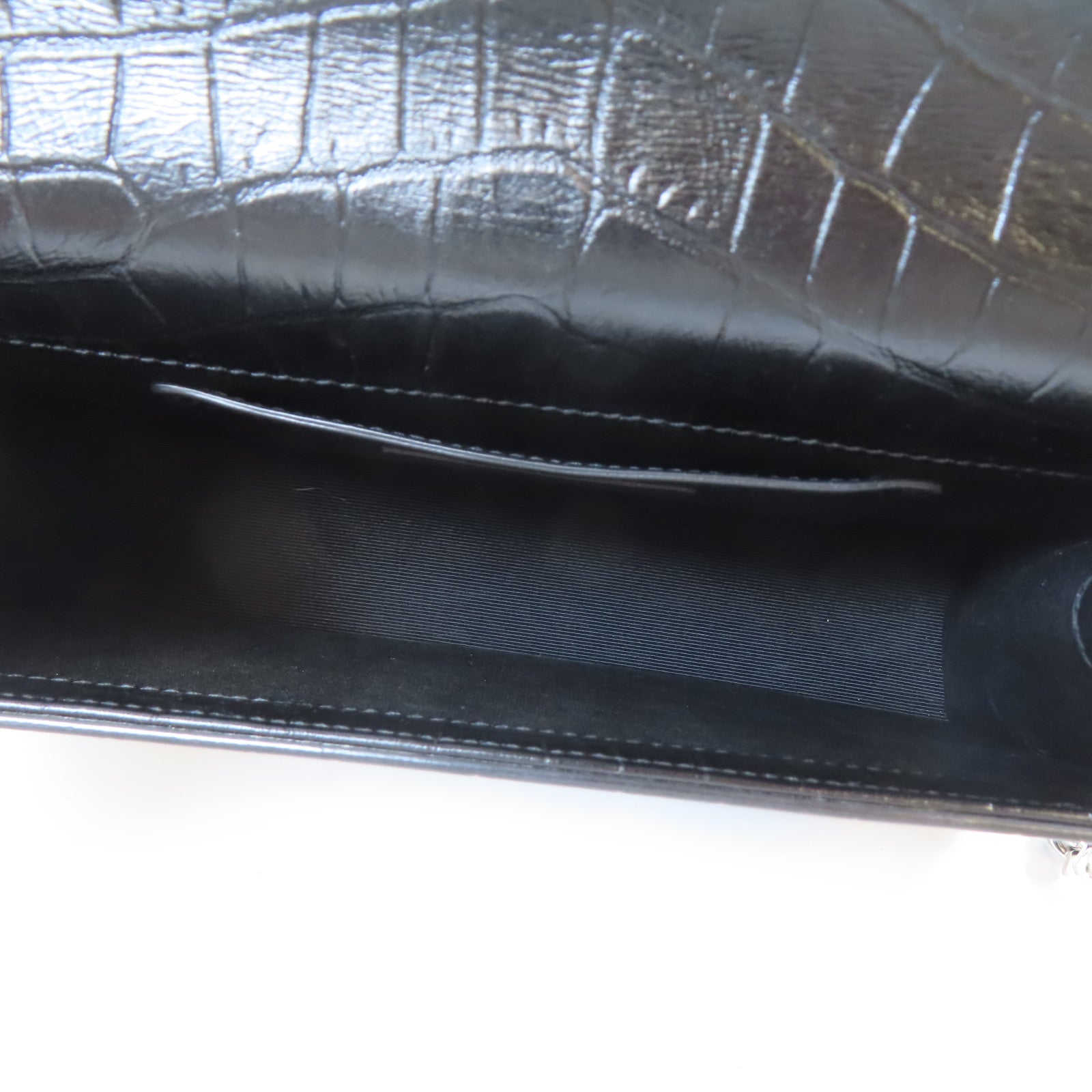 SAINT LAURENT 牛皮皮革Kate Tassel Bag銀扣鏈帶肩背袋黑色