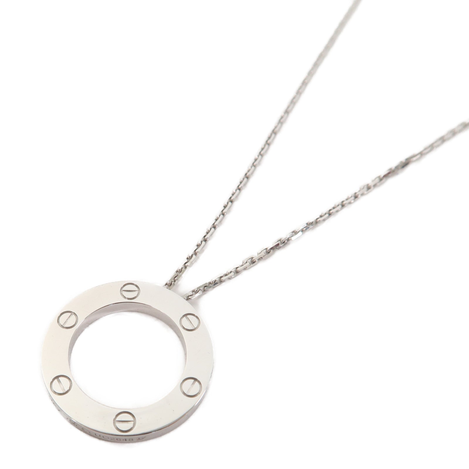 CARTIER 18K白金Love Necklace項鍊銀色