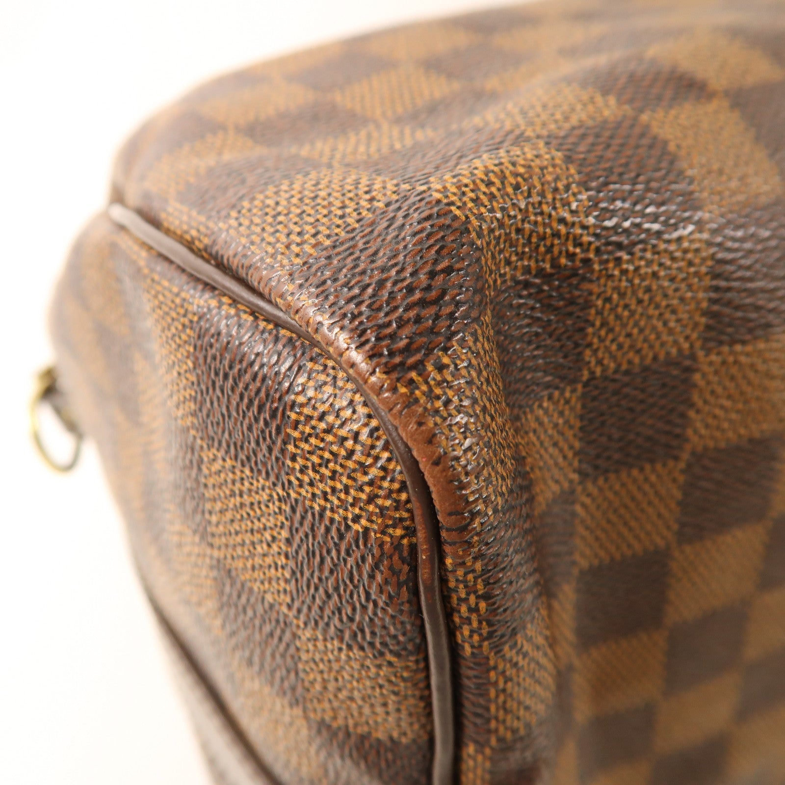 LOUIS VUITTON Damier Speedy Bandouliere 30金扣手挽肩背兩用袋棕色