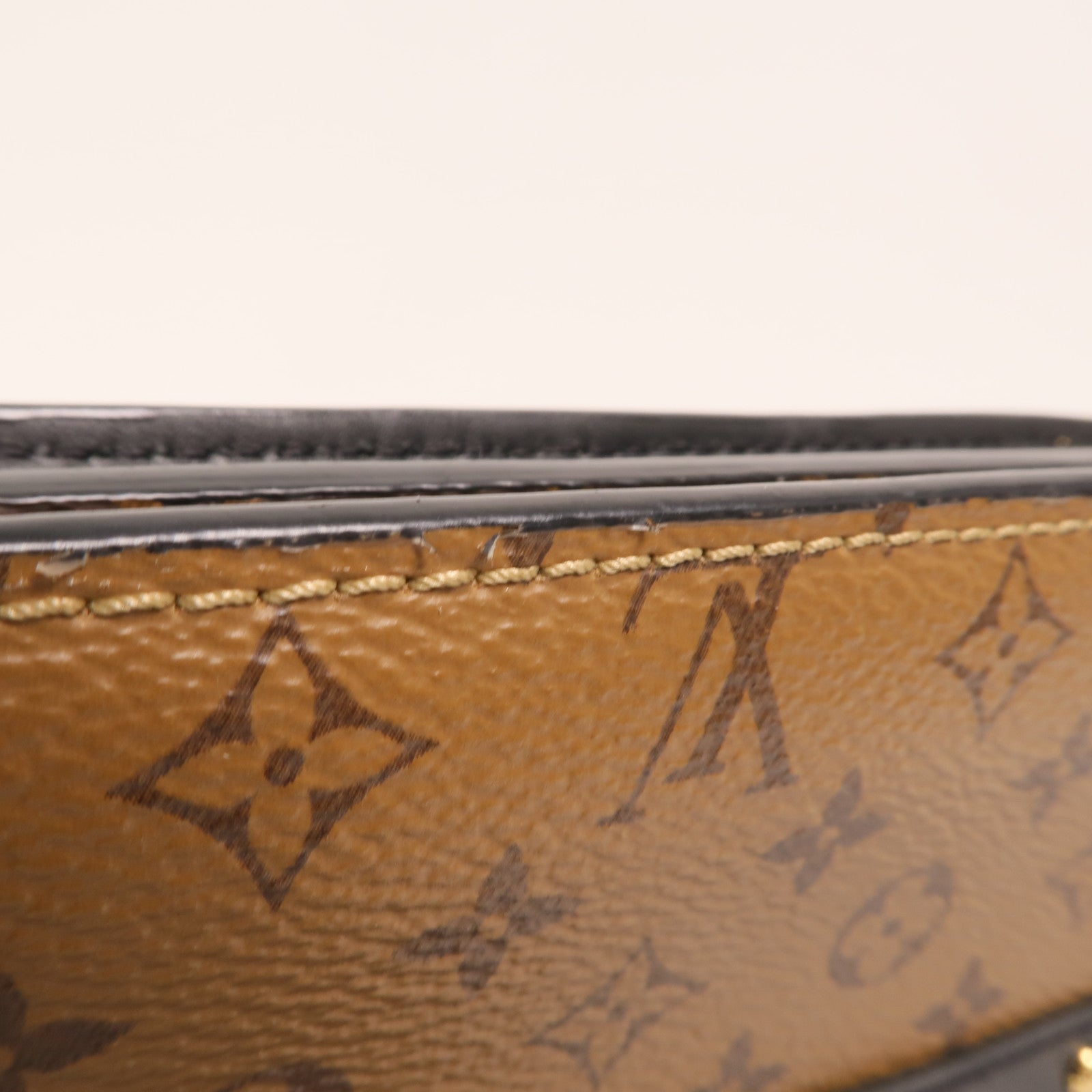 LOUIS VUITTON Monogram Reverse Trunk Clutch金扣鏈帶肩背袋