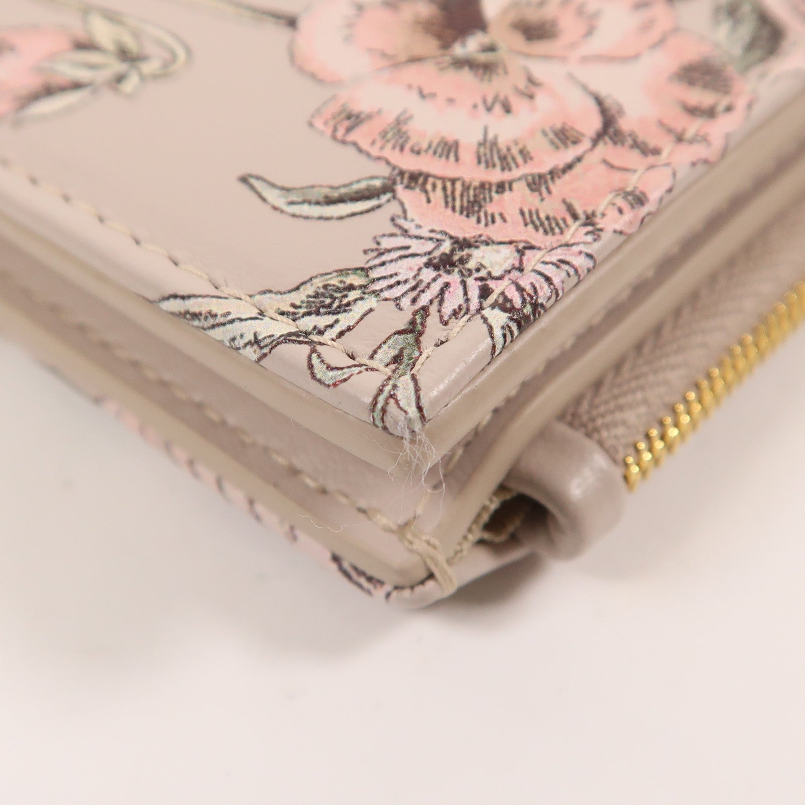 Dior 牛皮皮革Caro Dahlia Wallet金扣錢包