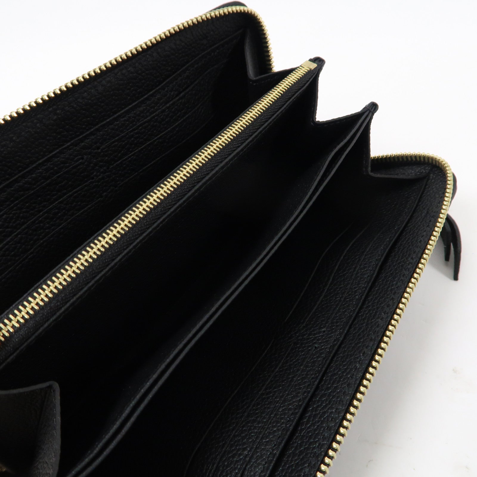 LOUIS VUITTON Monogram Empreinte Zippy Wallet金扣長錢包黑色