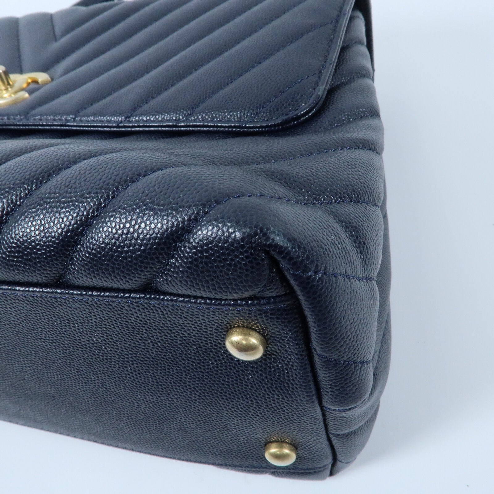 CHANEL 牛皮皮革Coco Handle Small金扣鏈帶手挽肩背兩用袋