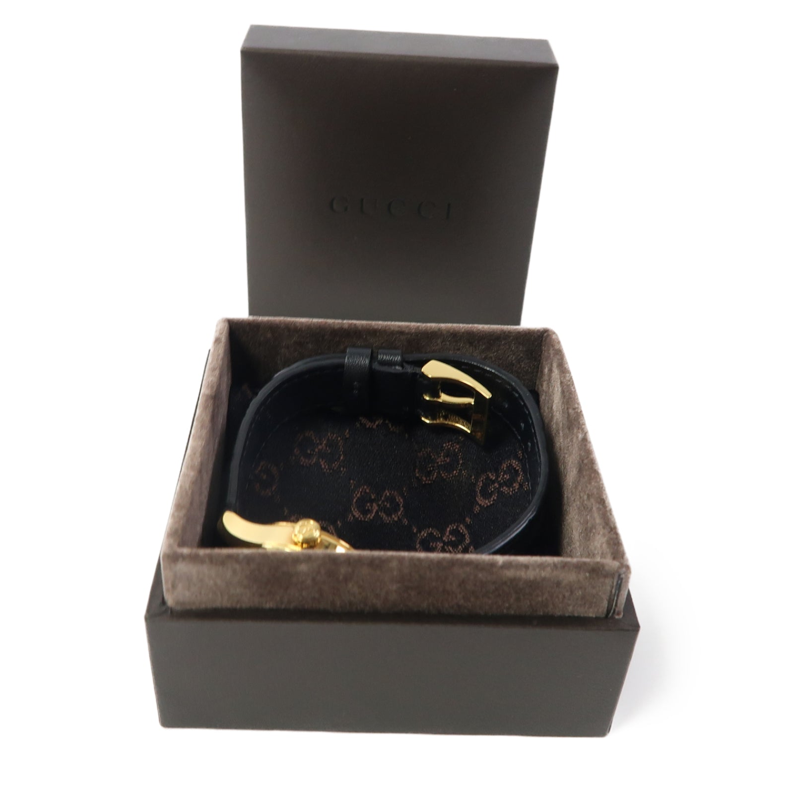 GUCCI Gucci Watch皮革/不鏽鋼手錶使用機芯黑色