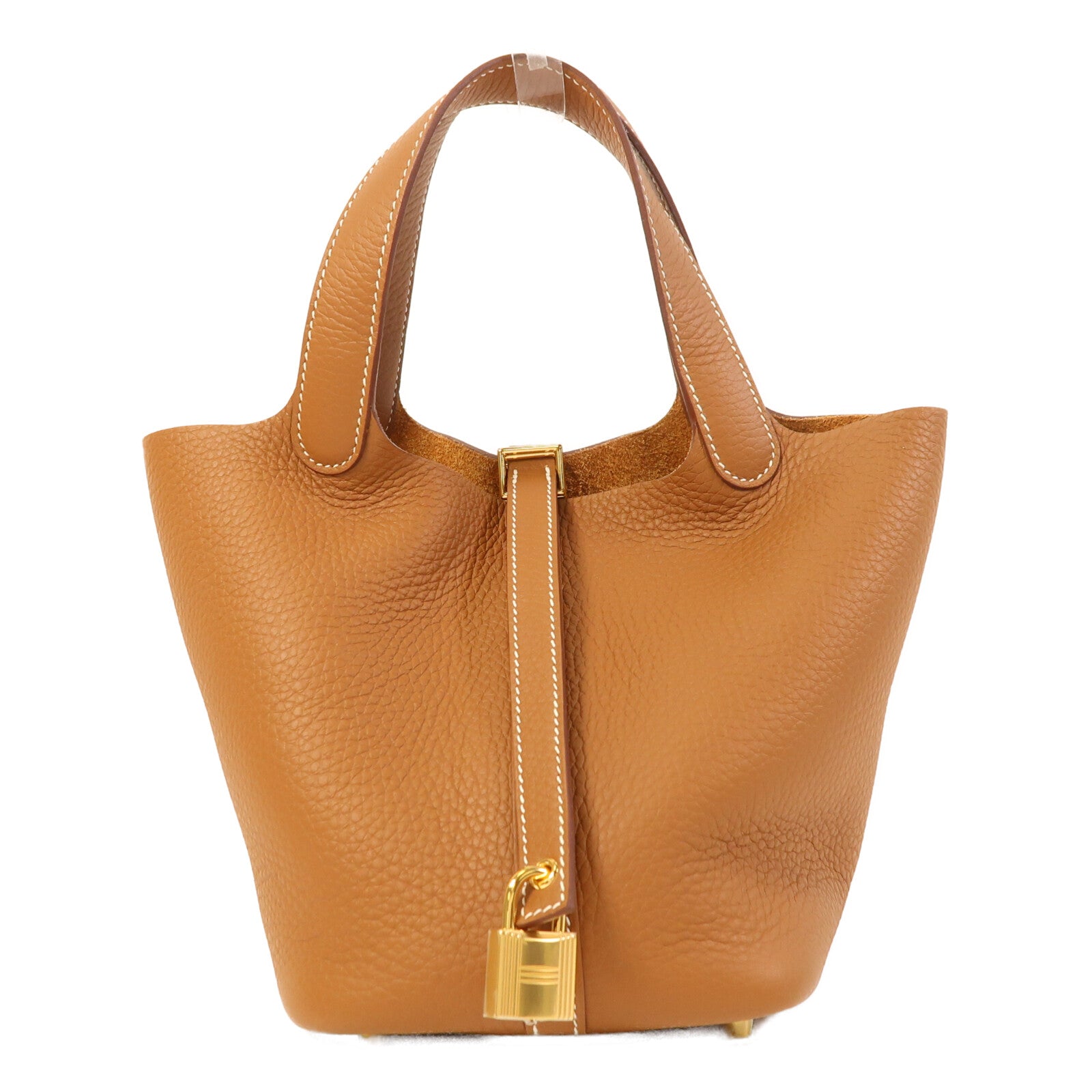 HERMES Clemence皮革Picotin PM金扣手挽袋