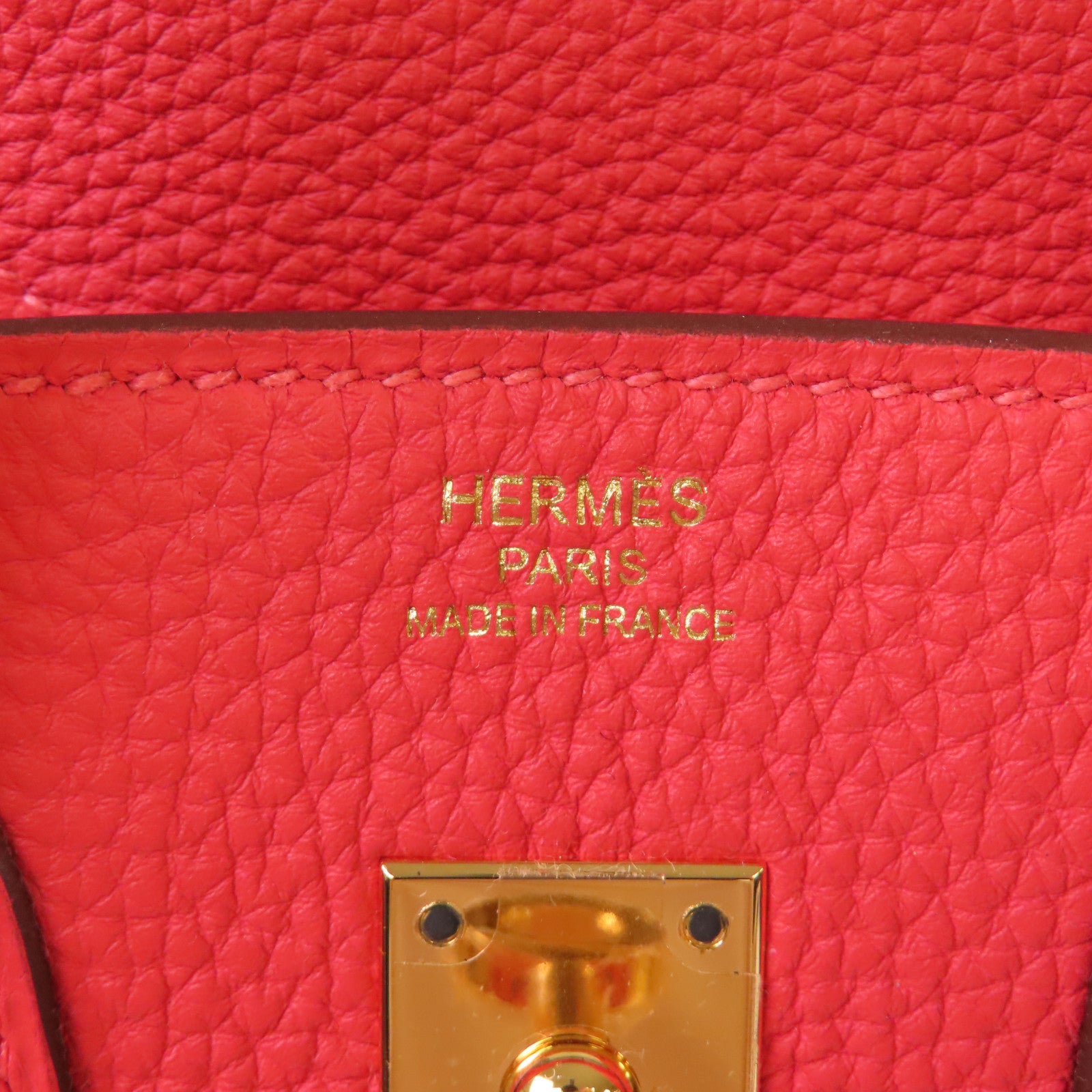 HERMES Togo皮革Birkin 25 Hand Bag金扣手挽袋2R Rouge Pivoine牡丹紅色