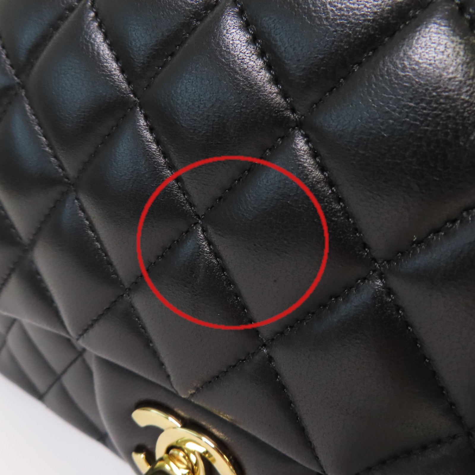 CHANEL 菱格羊皮皮革Classic 25cm Chain Shoulder Bag金扣鏈帶肩背袋黑色