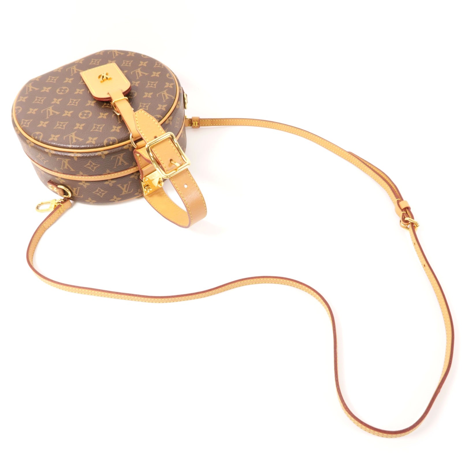 LOUIS VUITTON Monogram Petite Boite Chapeau金扣手挽肩背兩用袋
