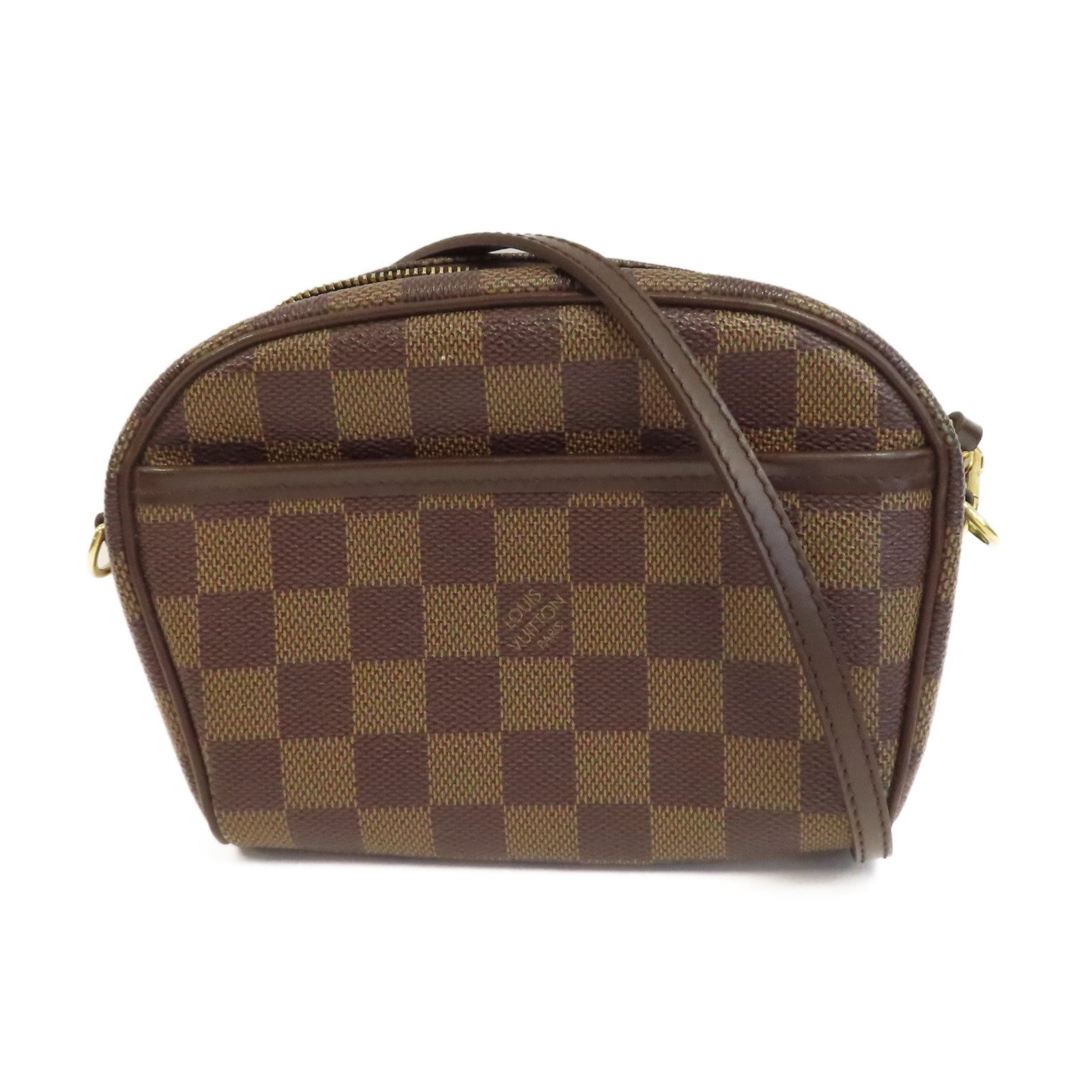 LOUIS VUITTON Damier Pochette Ipanema金扣肩背袋啡色