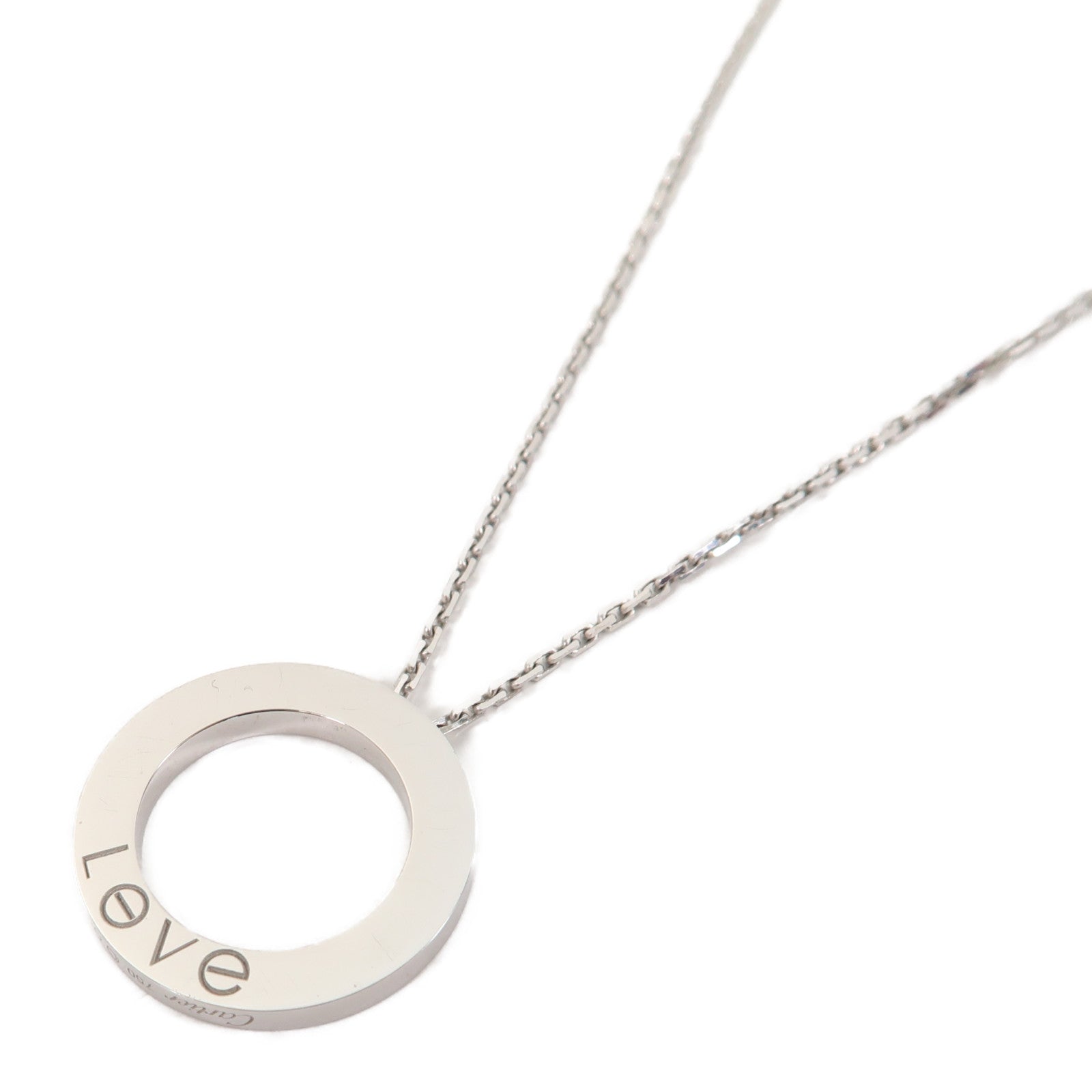 CARTIER 18K白金Love Necklace項鍊銀色