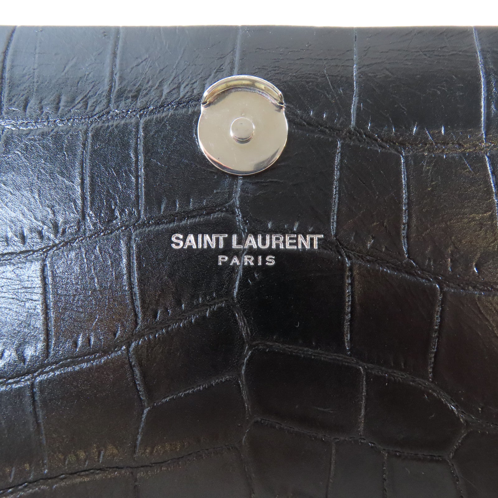 SAINT LAURENT 牛皮皮革Kate Tassel Bag銀扣鏈帶肩背袋黑色