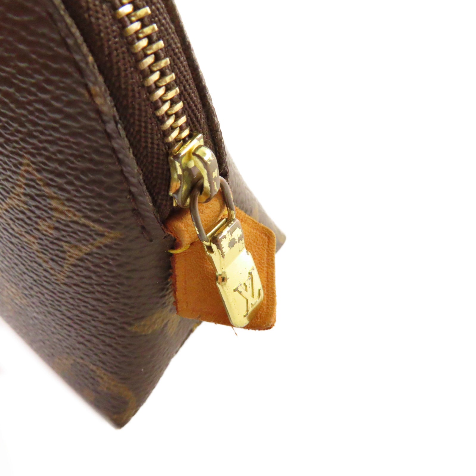 LOUIS VUITTON 【激減優惠】Monogram Cosmetic Pouch金扣化妝包啡色