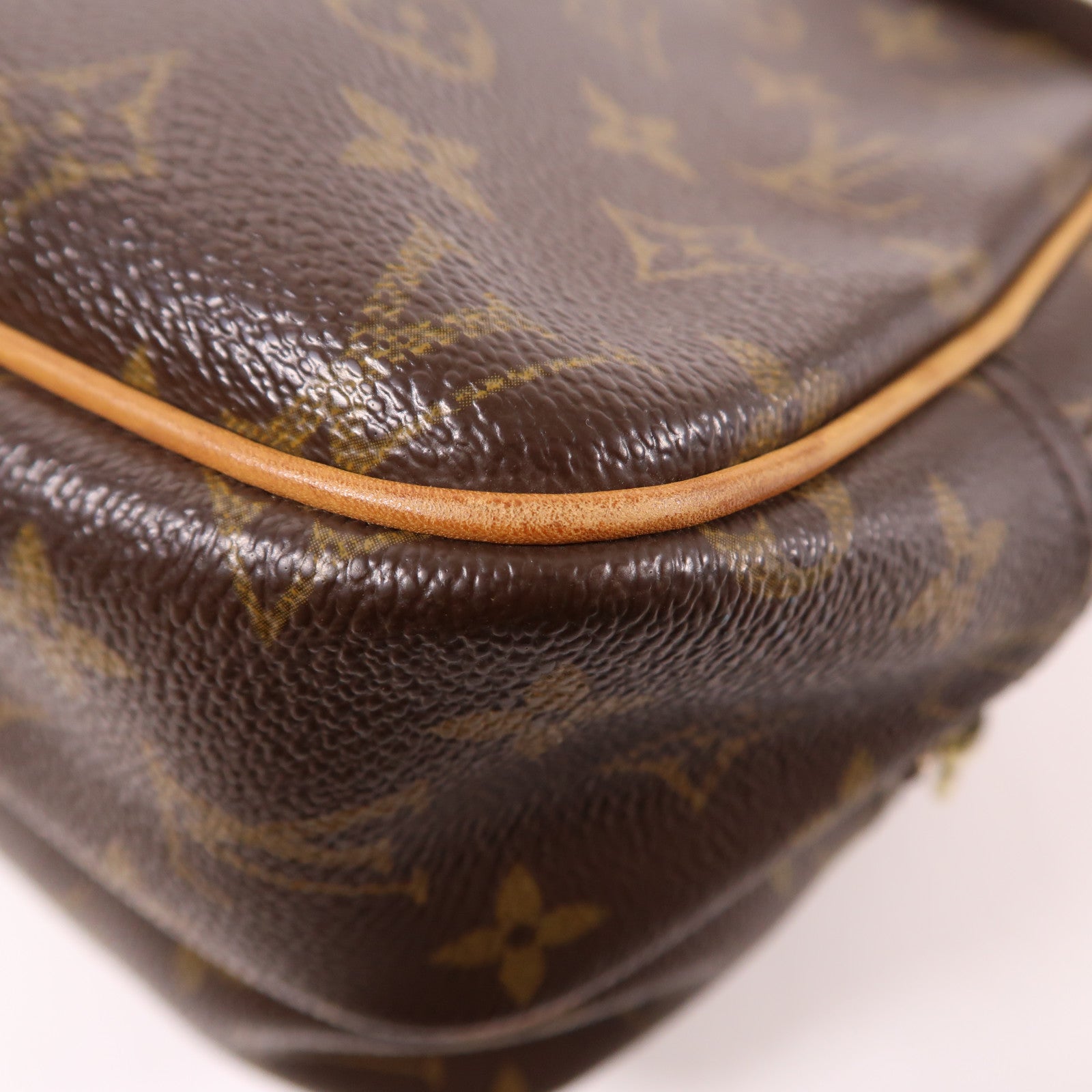 LOUIS VUITTON Monogram Reporter PM金扣肩背袋棕色