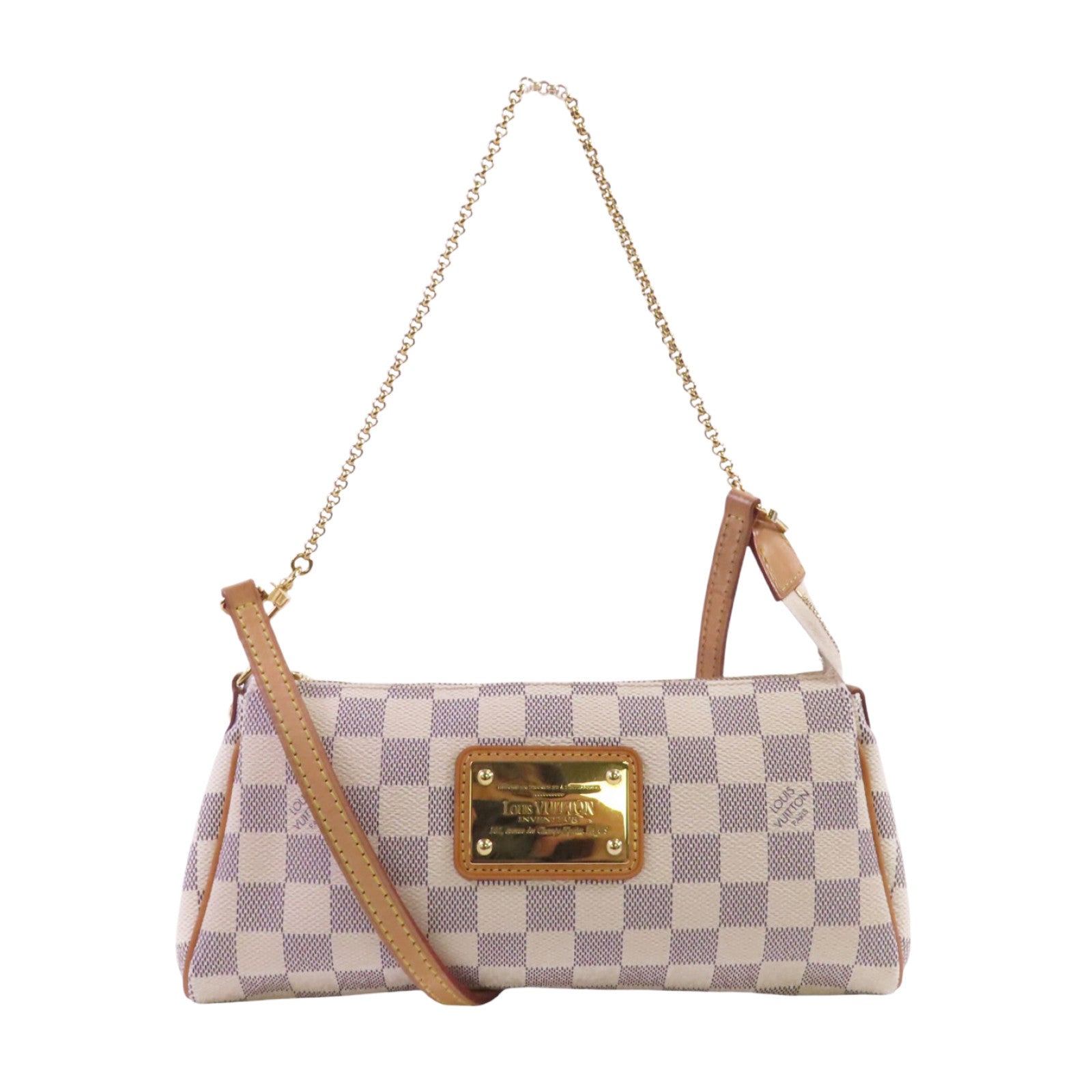 LOUIS VUITTON Damier Azur Eva金扣手挽肩背兩用袋