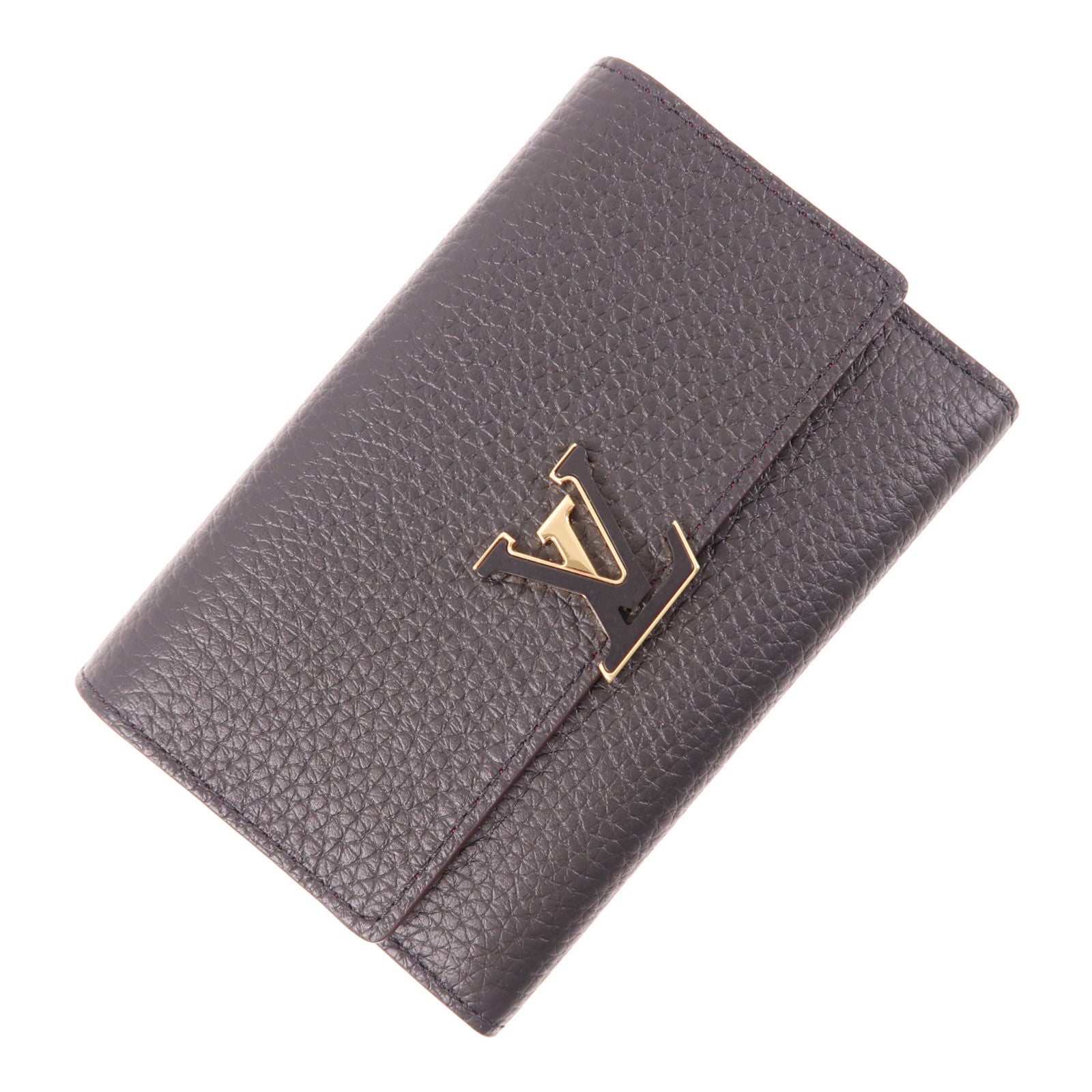 LOUIS VUITTON Taurillon Capucines Wallet金扣錢包
