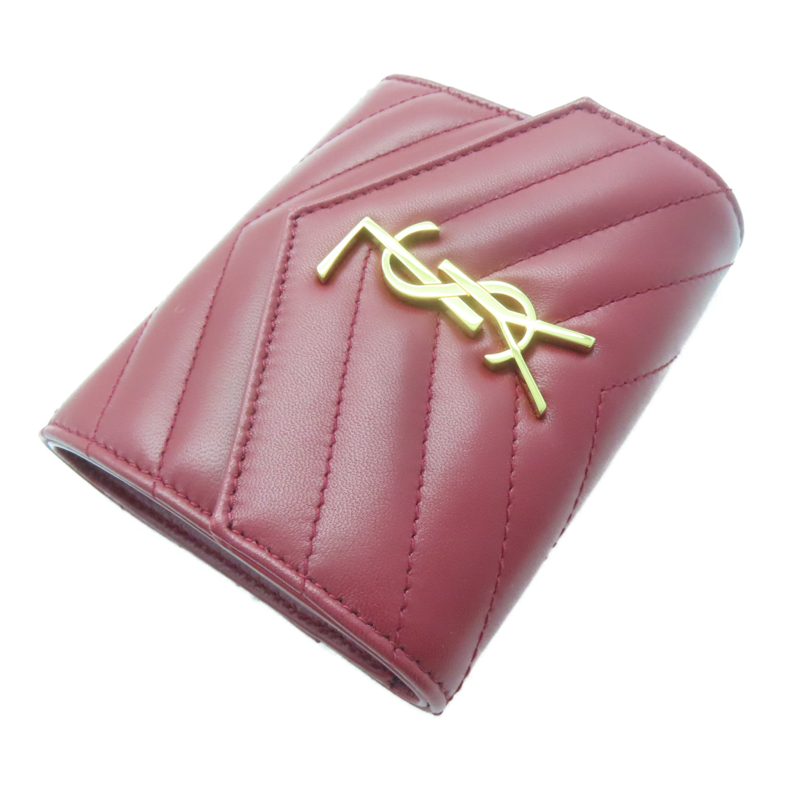 SAINT LAURENT【激減優惠】 羊皮皮革Wallet金扣錢包