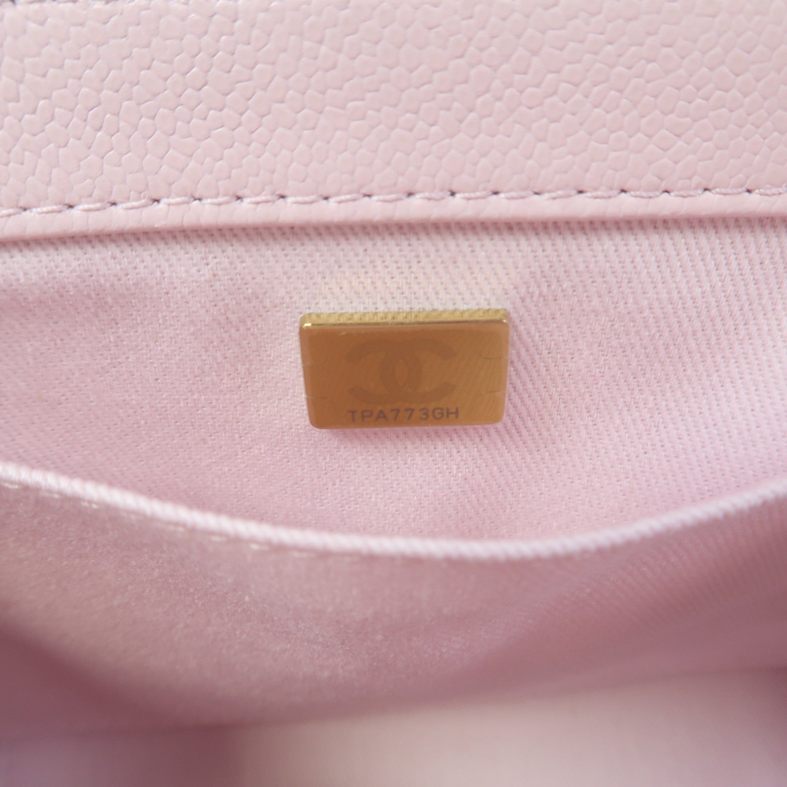 CHANEL 菱格Caviar皮革Business Affinity Chain Shoulder Bag金扣鏈帶手挽肩背兩用袋粉紅色