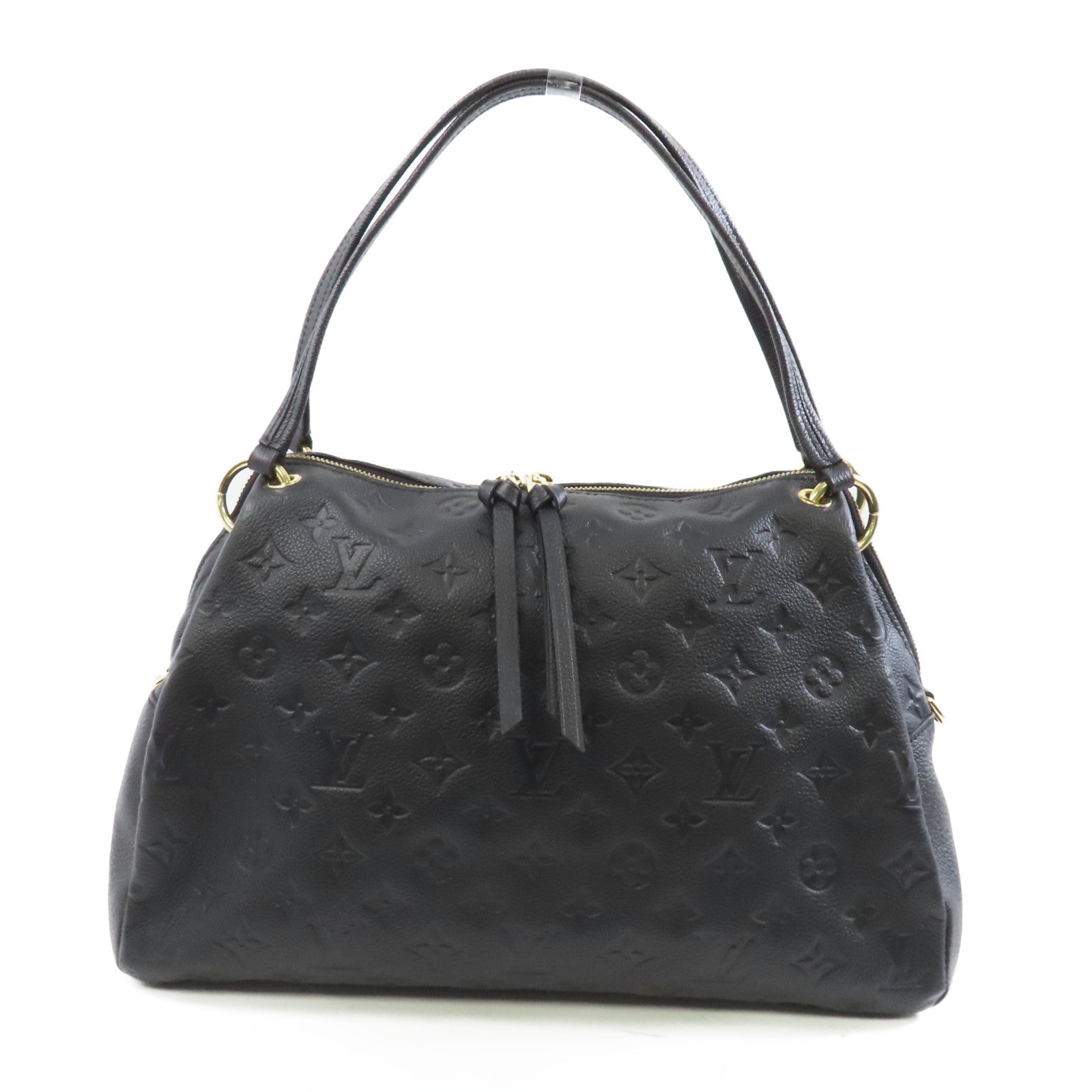 LOUIS VUITTON Monogram Empreinte Ponthieu MM金扣手挽袋/肩背袋黑色