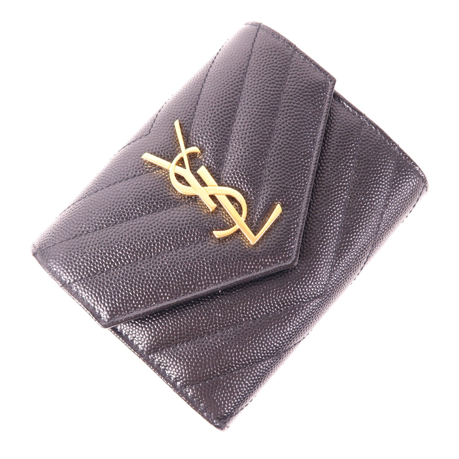 SAINT LAURENT 牛皮皮革Wallet金扣錢包