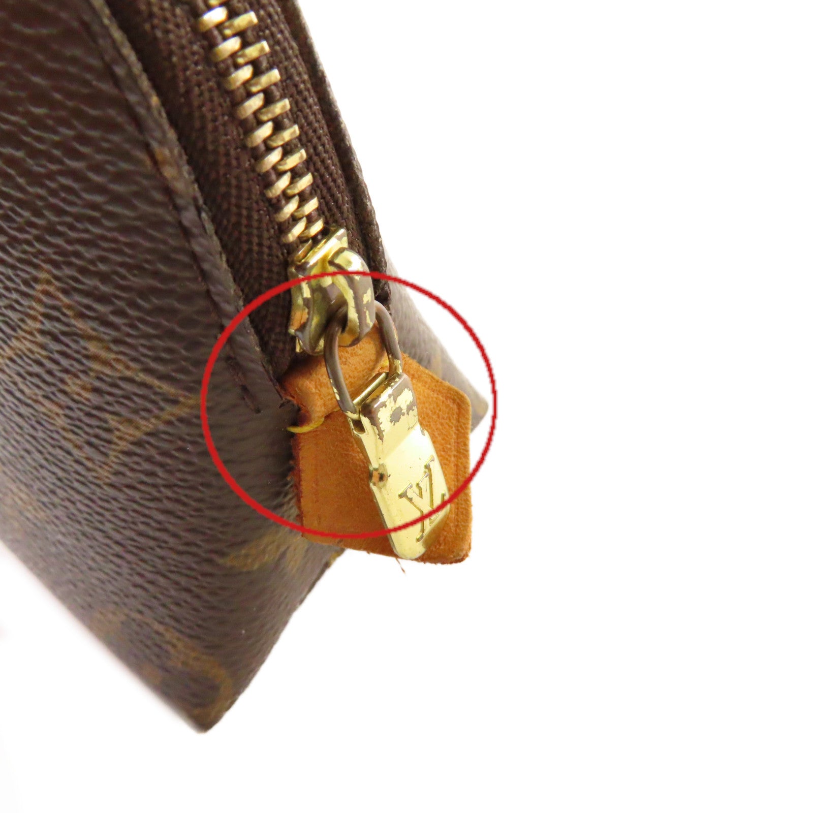 LOUIS VUITTON 【激減優惠】Monogram Cosmetic Pouch金扣化妝包啡色