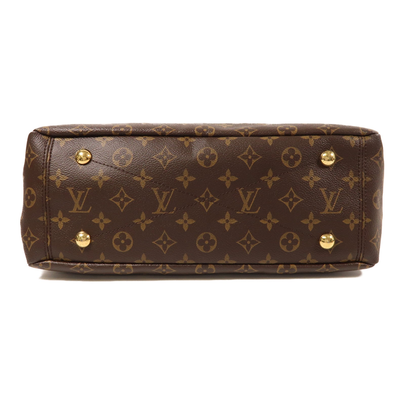 LOUIS VUITTON Monogram Pallas金扣手挽肩背兩用袋棕色/紅色