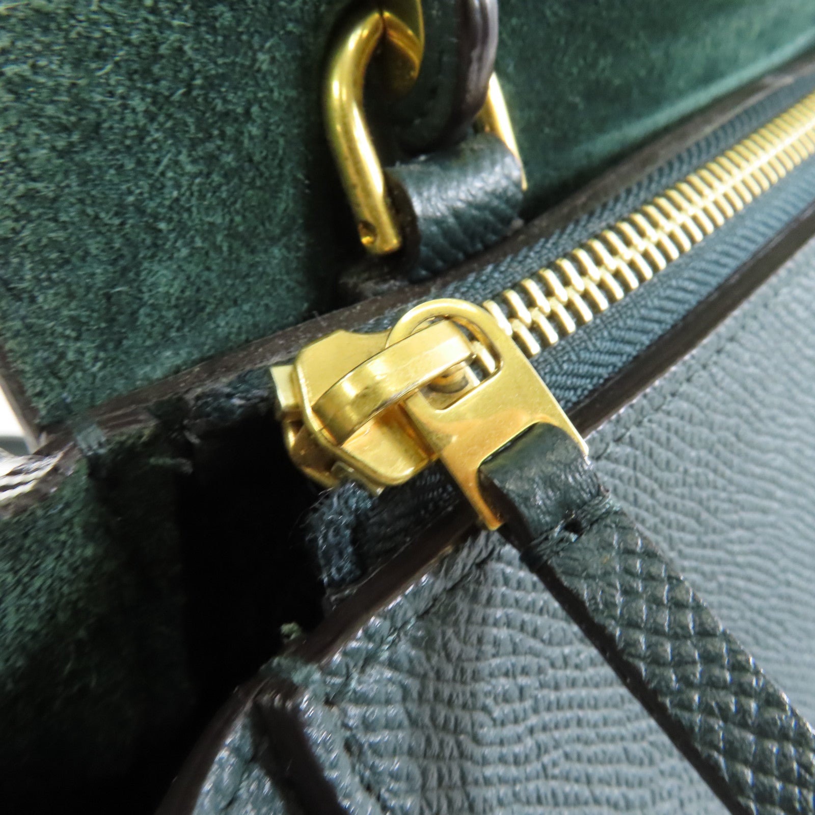 CELINE 牛皮皮革Belt Bag金扣手挽肩背兩用袋綠色
