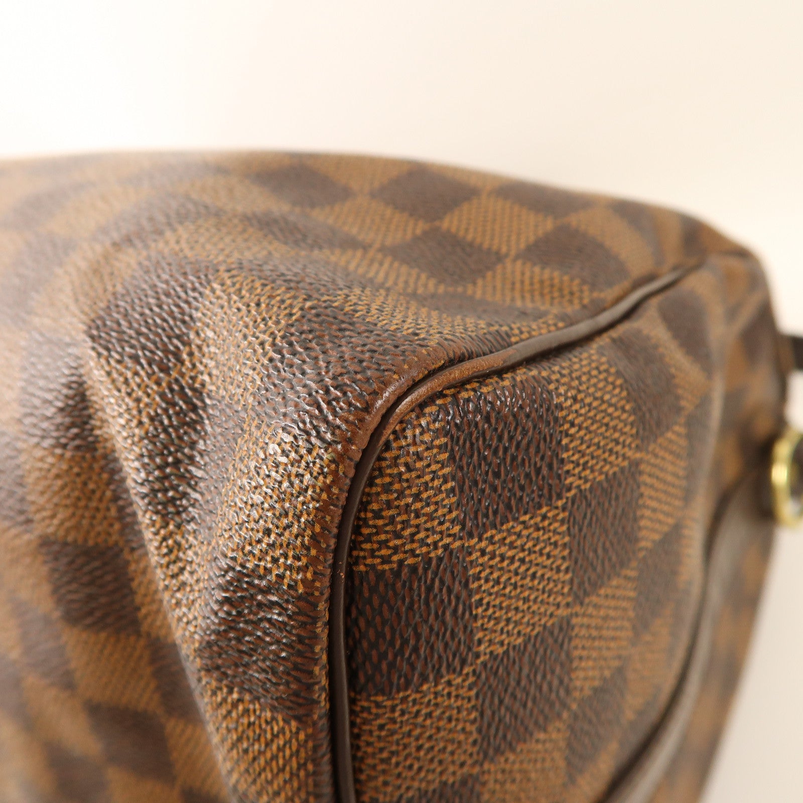 LOUIS VUITTON Damier Speedy Bandouliere 30金扣手挽肩背兩用袋棕色