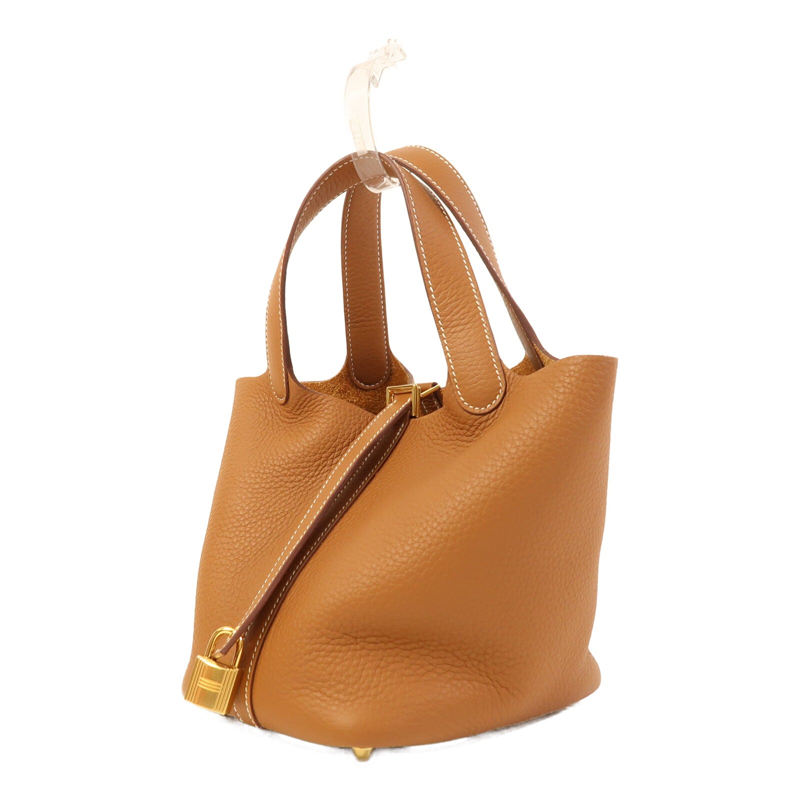 HERMES Clemence皮革Picotin PM金扣手挽袋