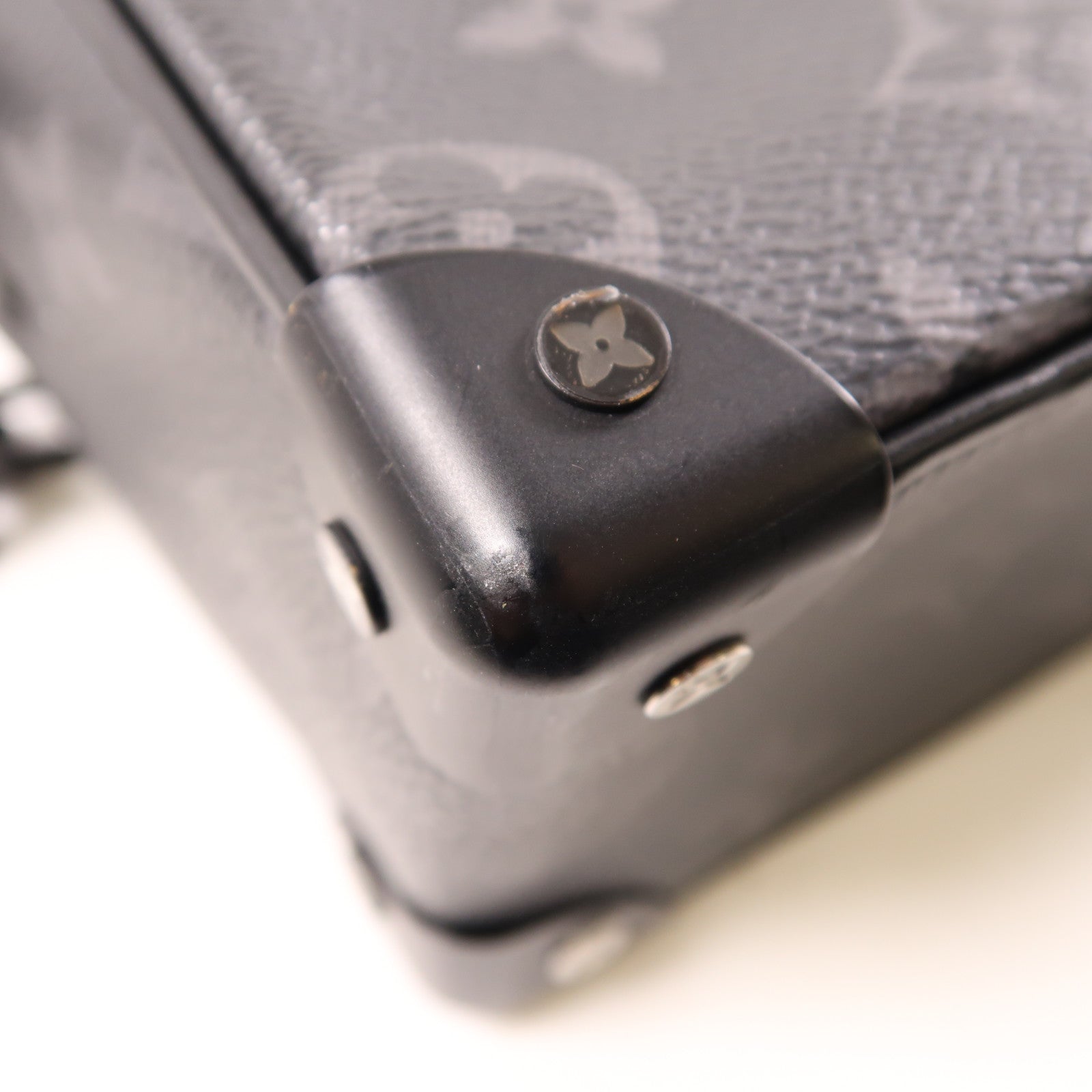 LOUIS VUITTON Monogram Eclipse Mini Soft Trunk肩背袋黑色