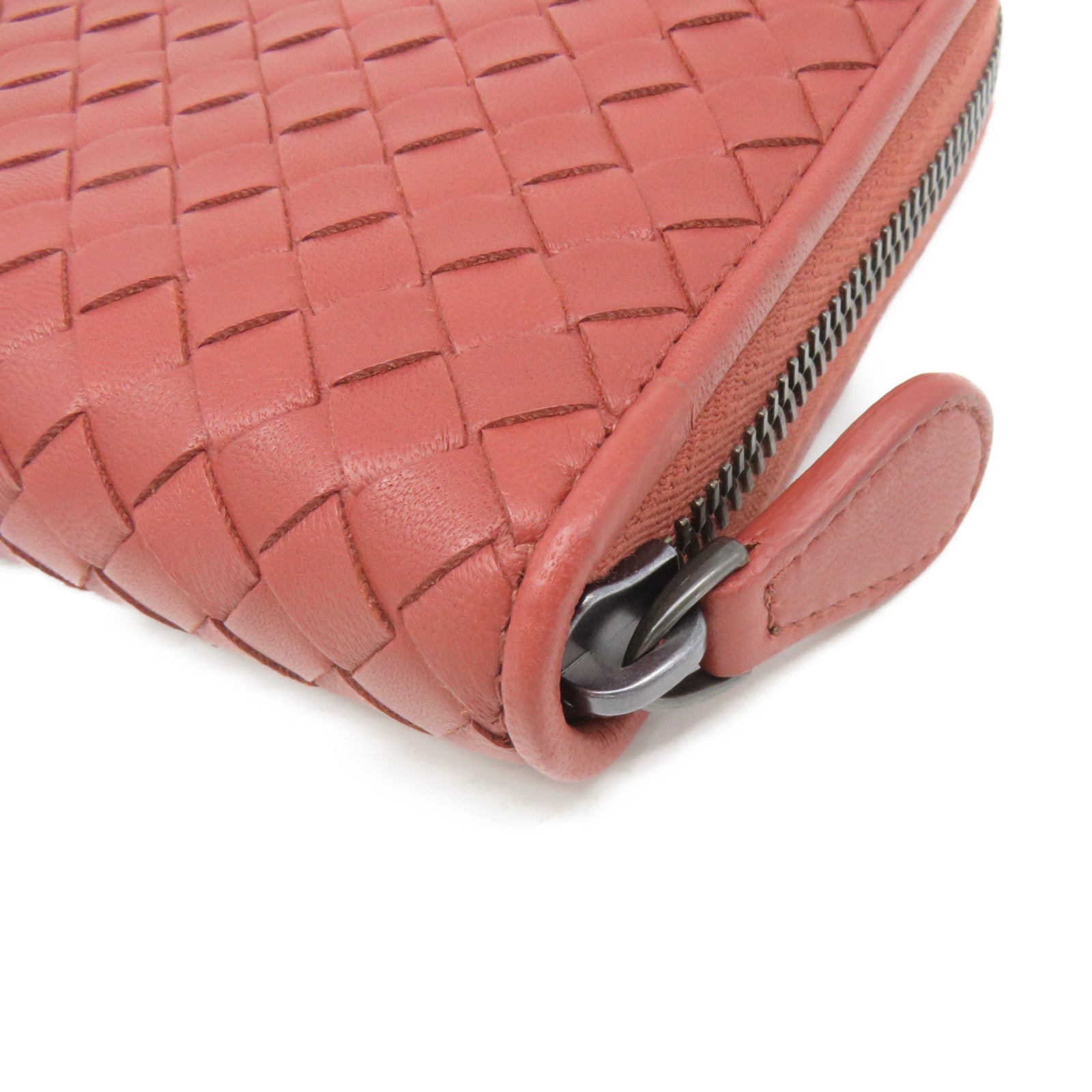 BOTTEGA VENETA Textured Leather Zipper Long Wallet Zipper Long Wallet Brown