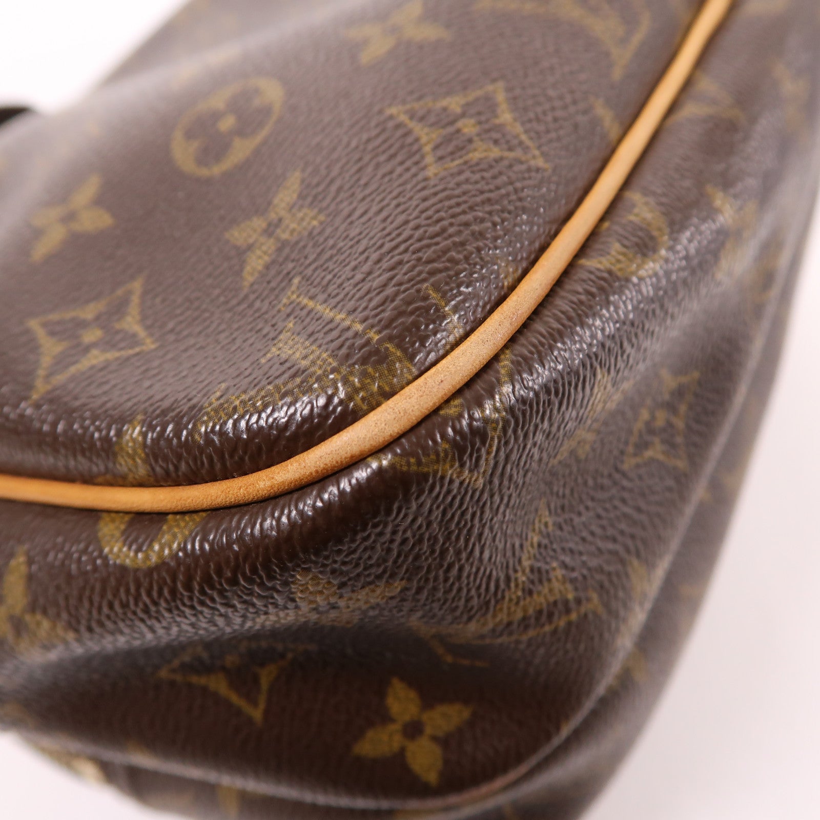 LOUIS VUITTON Monogram Reporter PM金扣肩背袋棕色