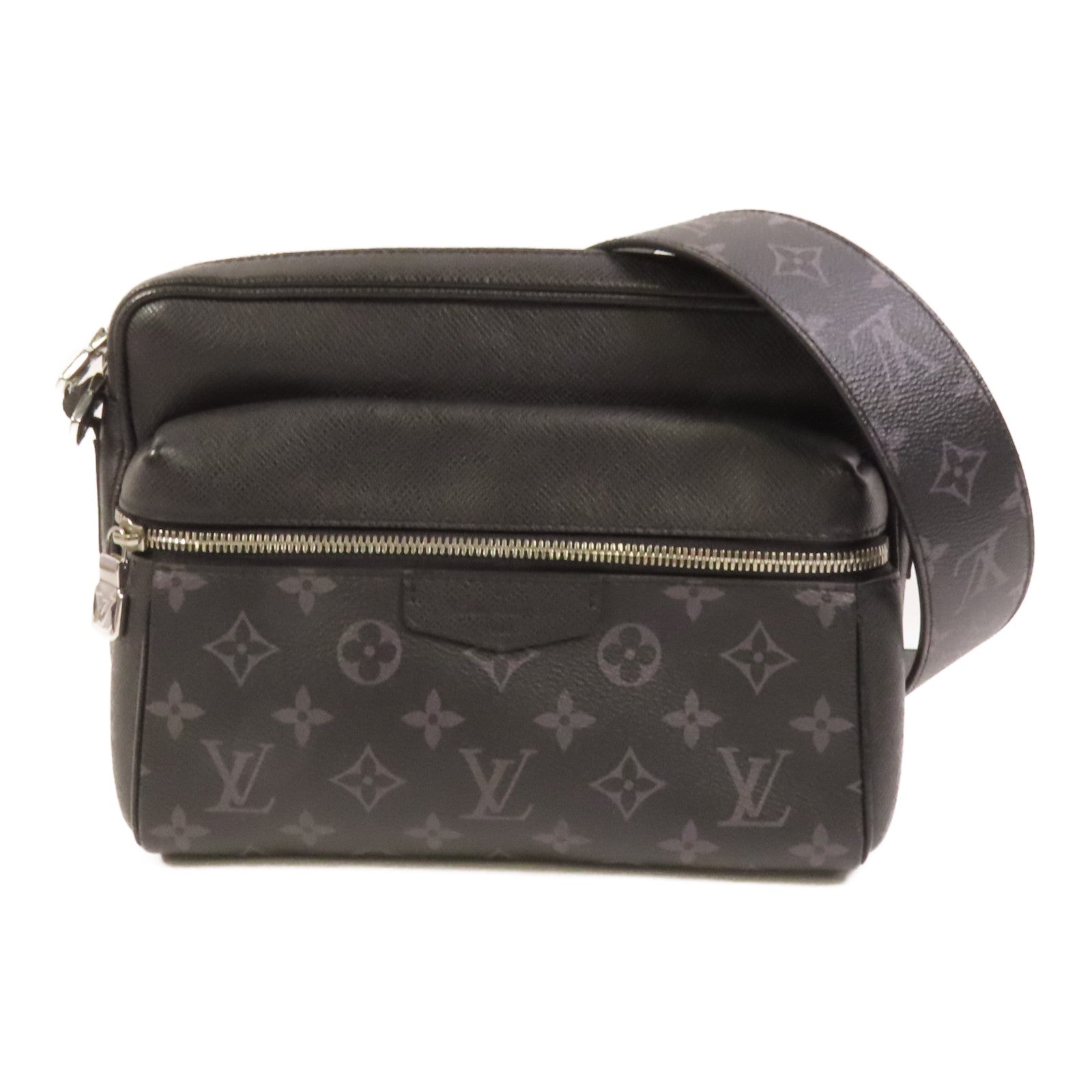 LOUIS VUITTON 【激減優惠】Monogram Eclipse/Taiga Outdoor Messenger銀扣肩背袋