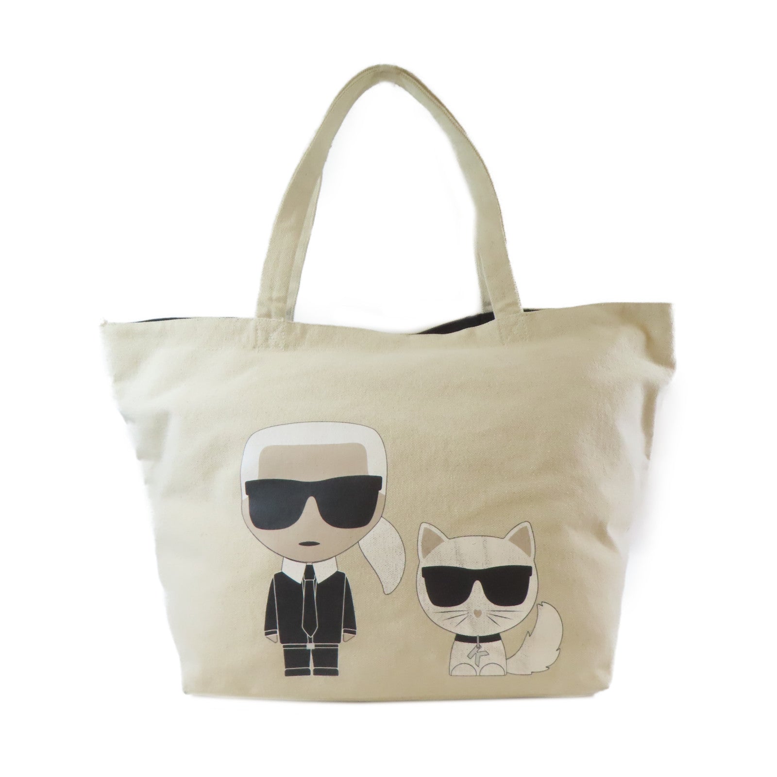 KARL LAGERFELD 【激減優惠】帆布Shoulder Bag銀扣手挽袋米色