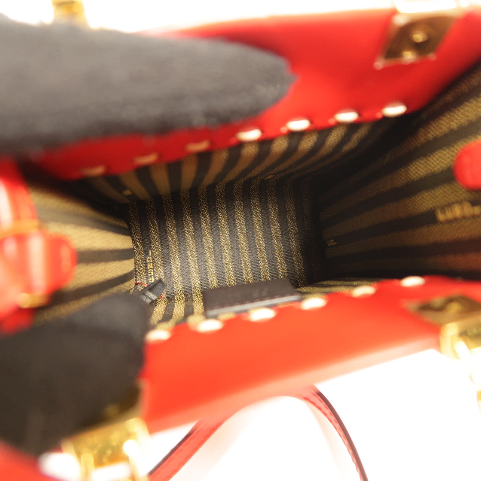 FENDI 【激減優惠】牛皮皮革Mini Sunshine金扣手挽肩背兩用袋