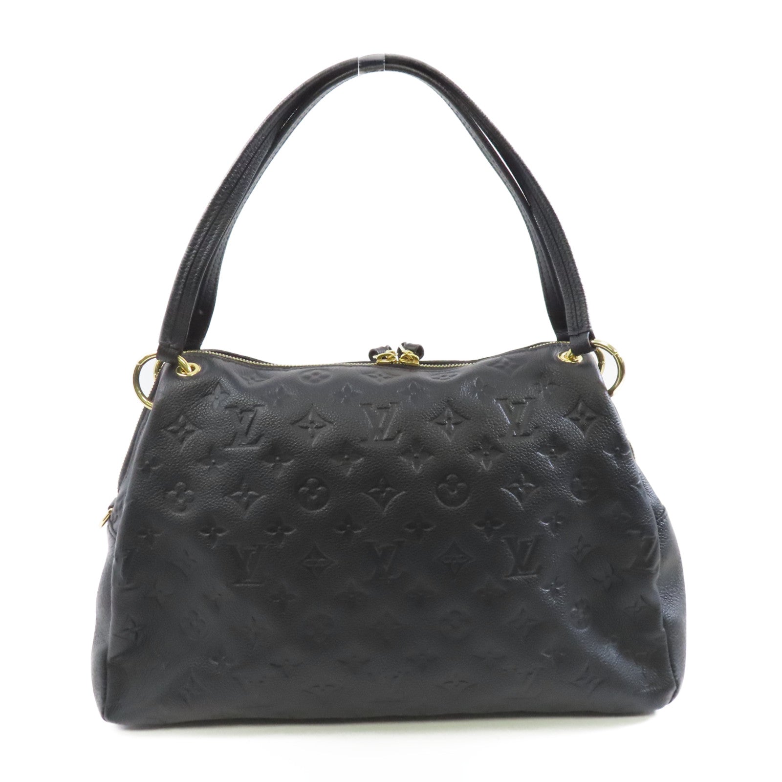 LOUIS VUITTON Monogram Empreinte Ponthieu MM金扣手挽袋/肩背袋黑色