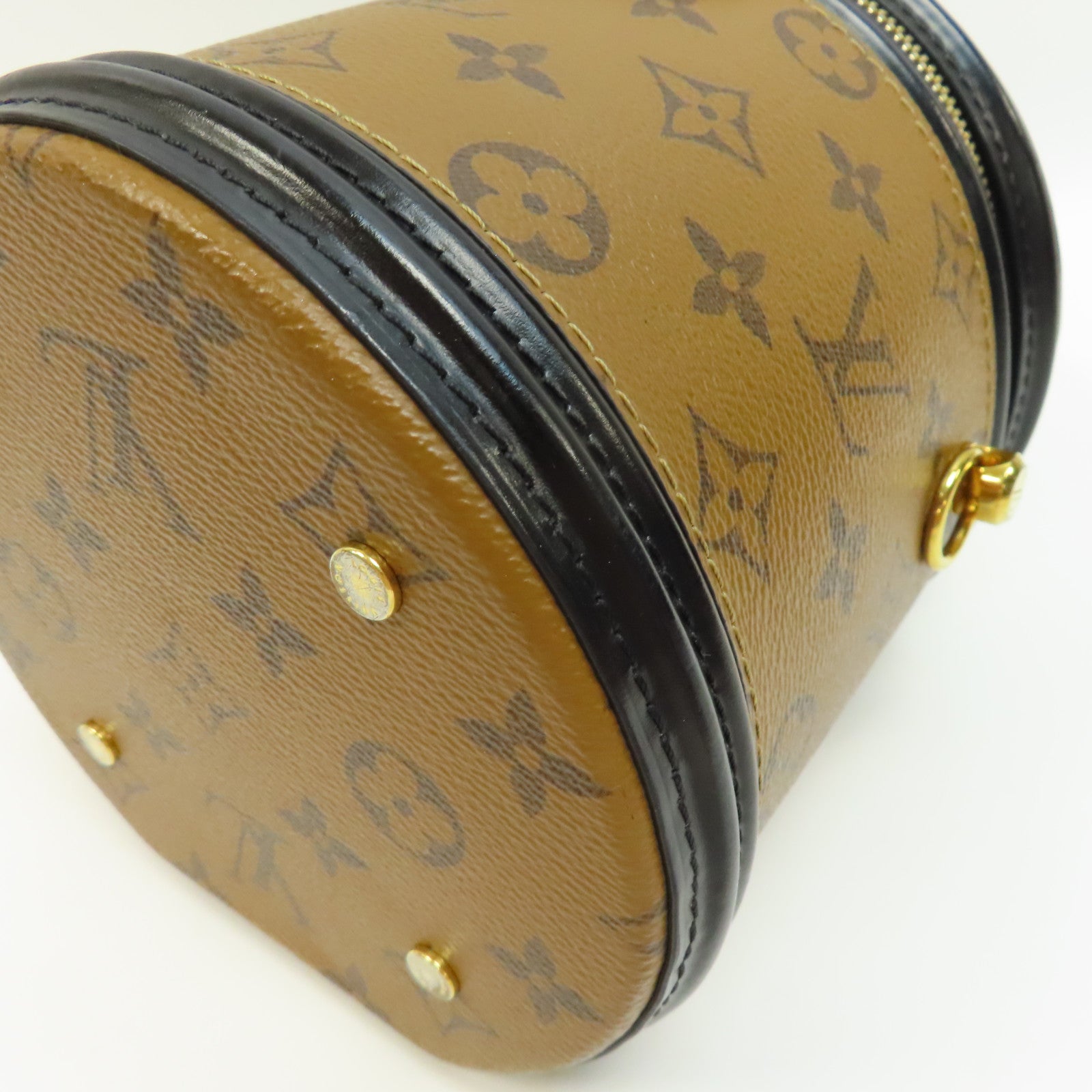 LOUIS VUITTON Monogram Reverse Cannes金扣手挽肩背兩用袋啡色