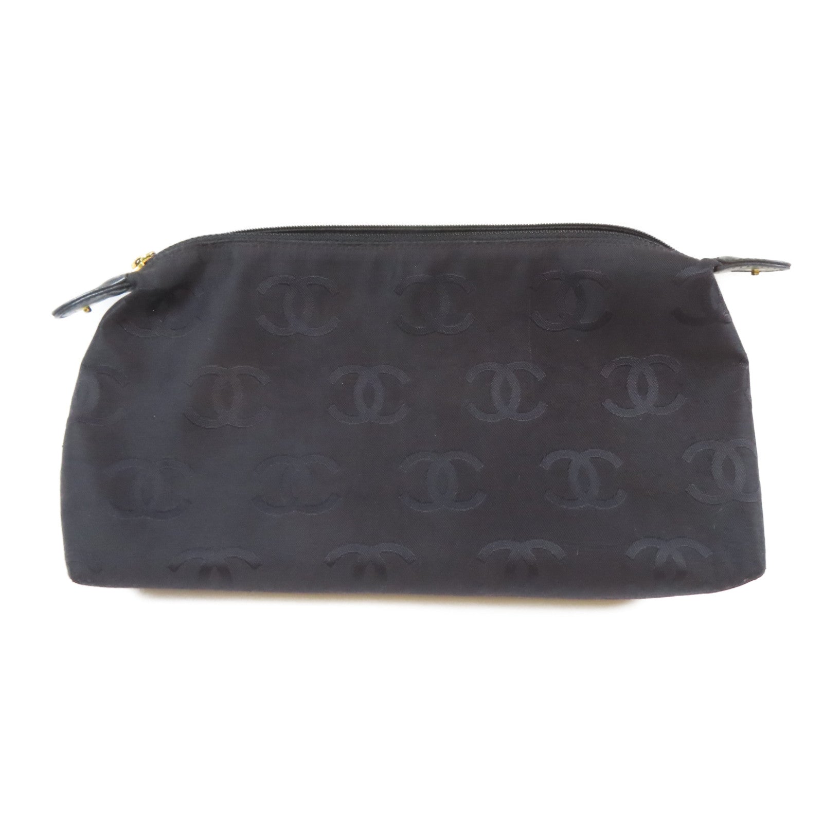 CHANEL 菱格牛皮皮革Vintage Handbag金扣金扣黑色