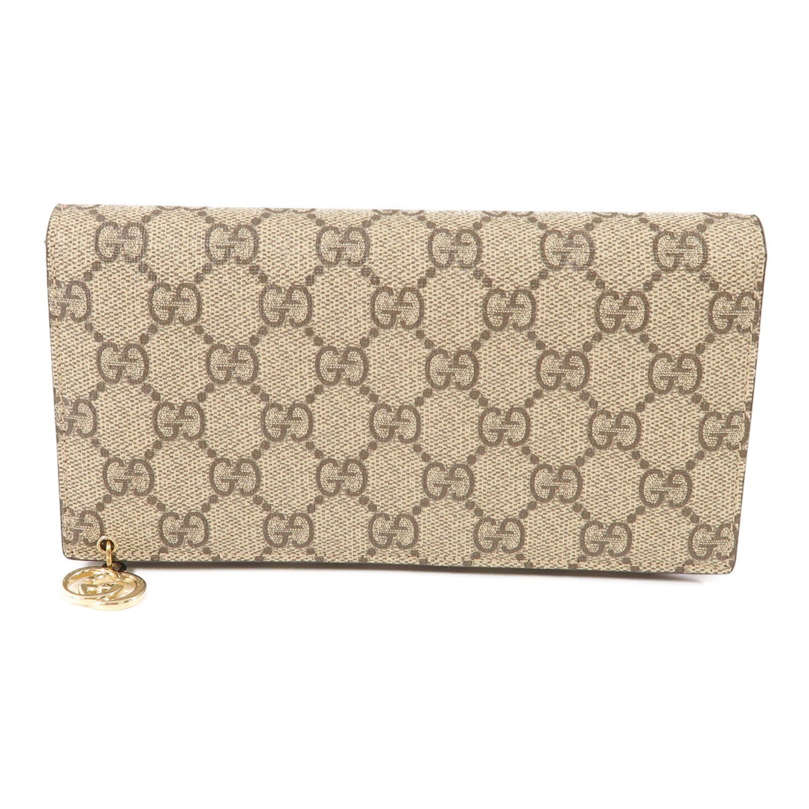 GUCCI 塗層帆布Long Wallet金扣長錢包