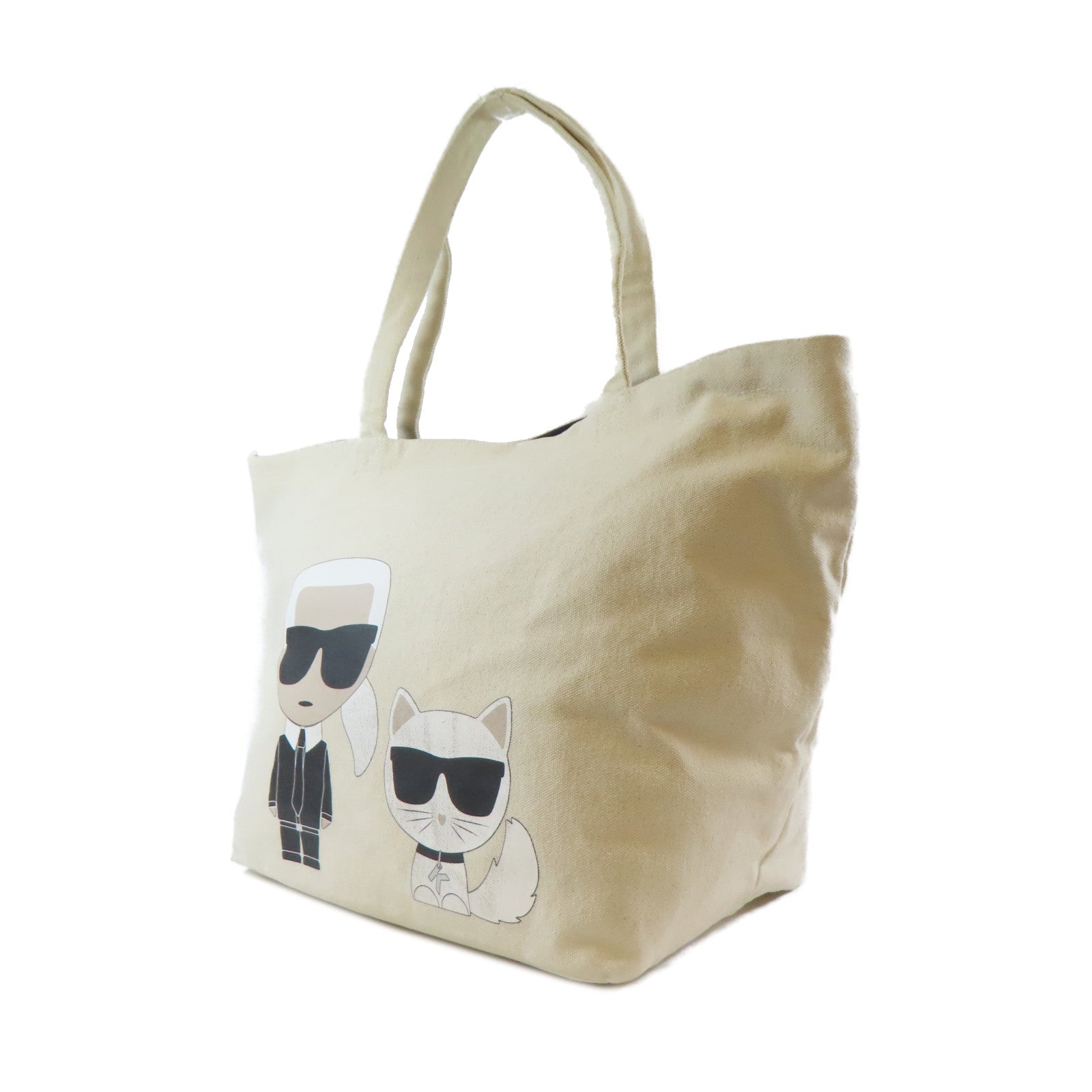 KARL LAGERFELD 【激減優惠】帆布Shoulder Bag銀扣手挽袋米色
