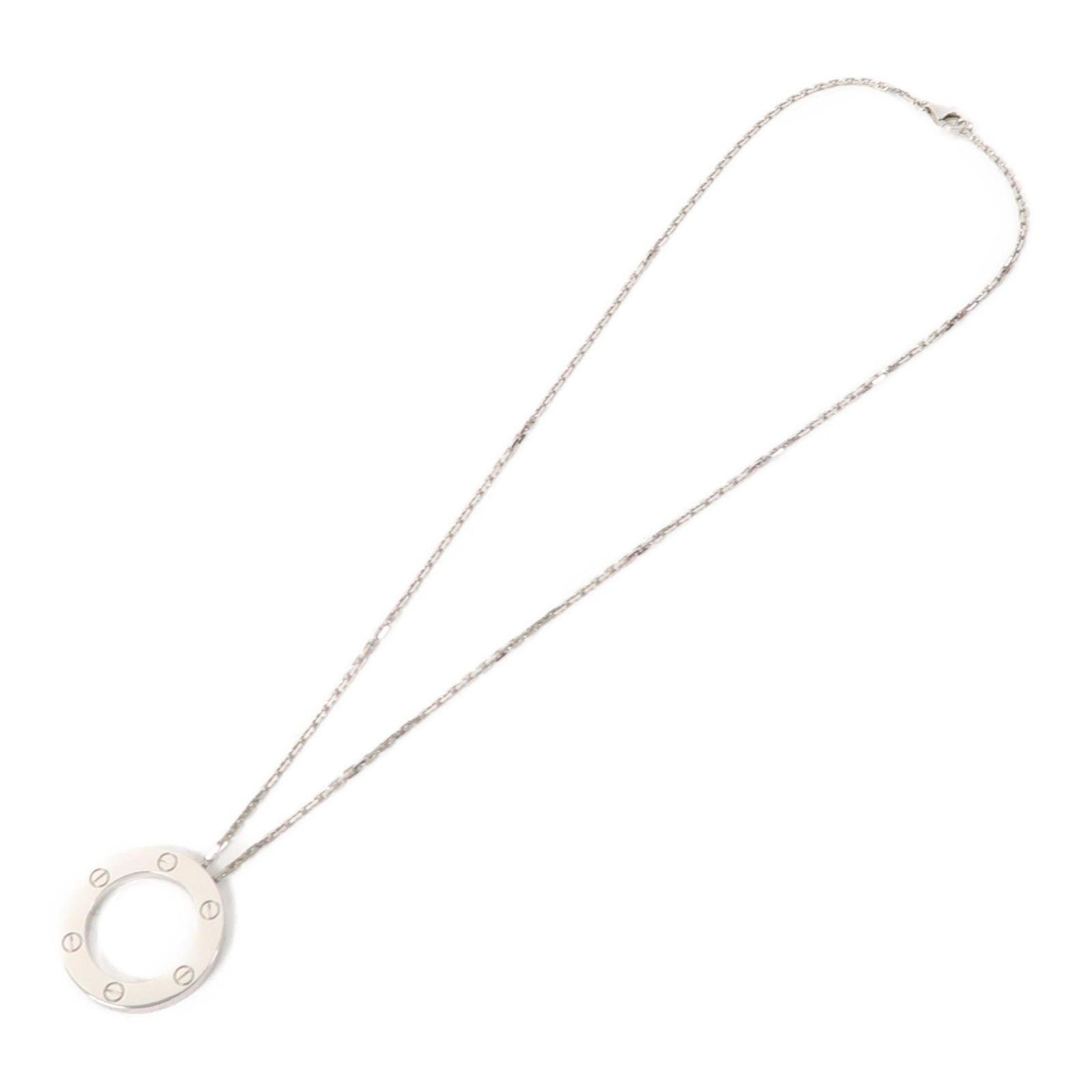 CARTIER 18K白金Love Necklace項鍊銀色