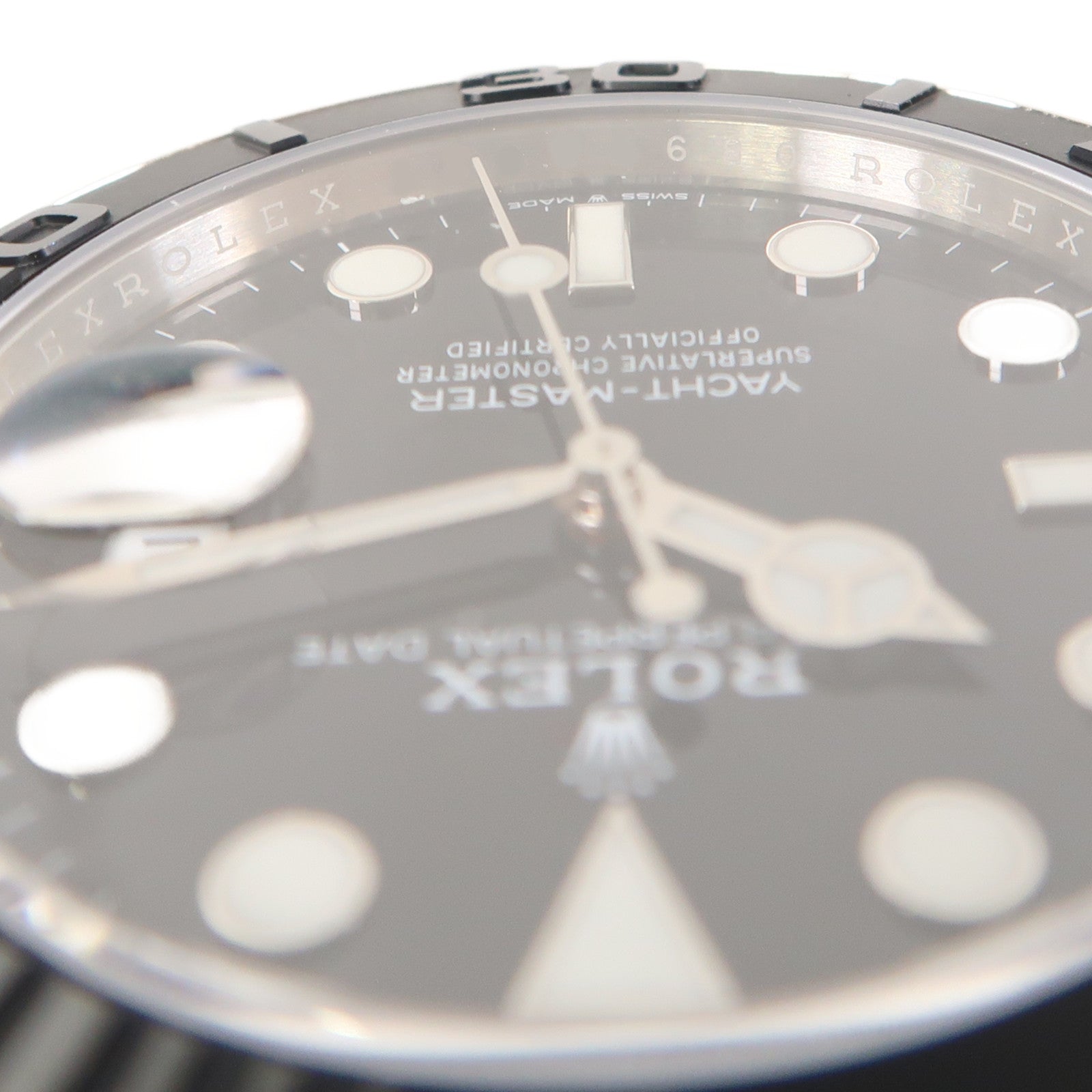 ROLEX Yacht Master 18K白金/橡膠手錶自動機芯黑色