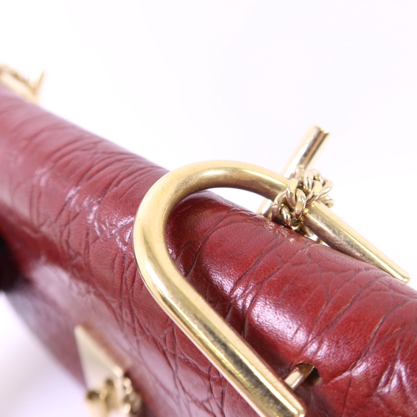 Chloe 牛皮皮革Shoulder Bag金扣鏈帶肩背袋