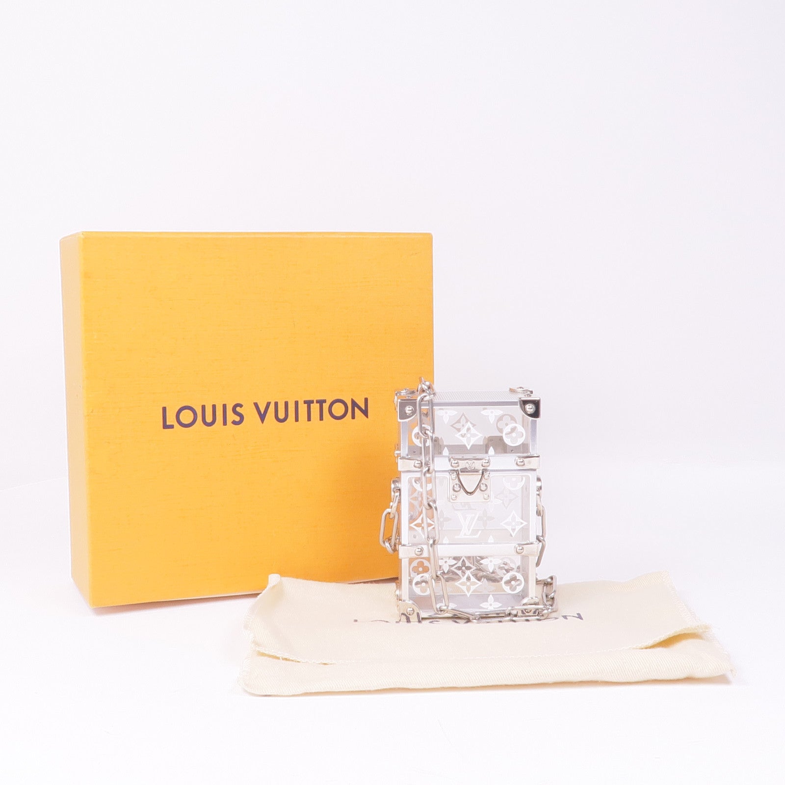 LOUIS VUITTON PVC Trunk Box Shoulder銀扣鏈帶肩背袋
