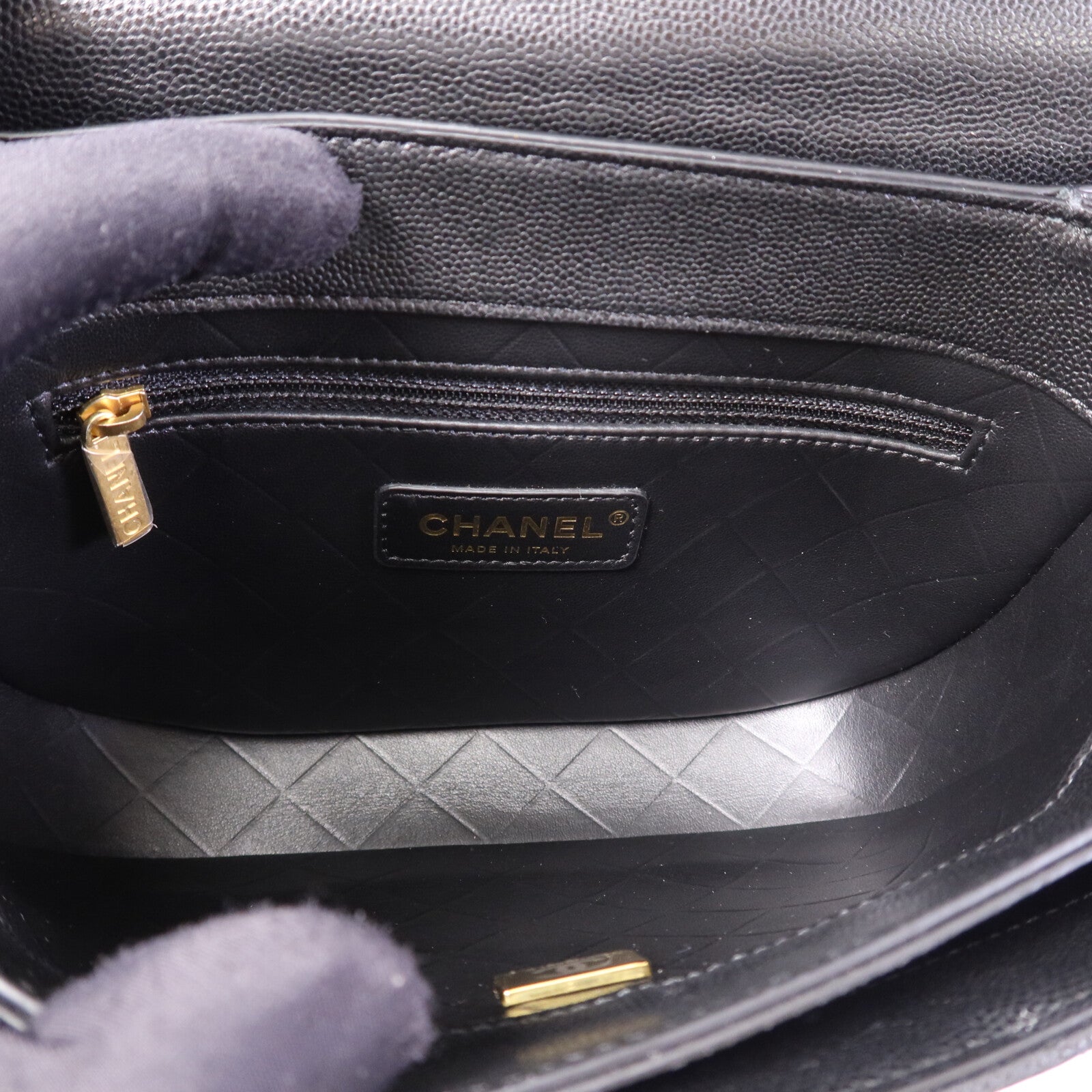 CHANEL 牛皮皮革Chain Shoulder Bag金扣鏈帶肩背袋