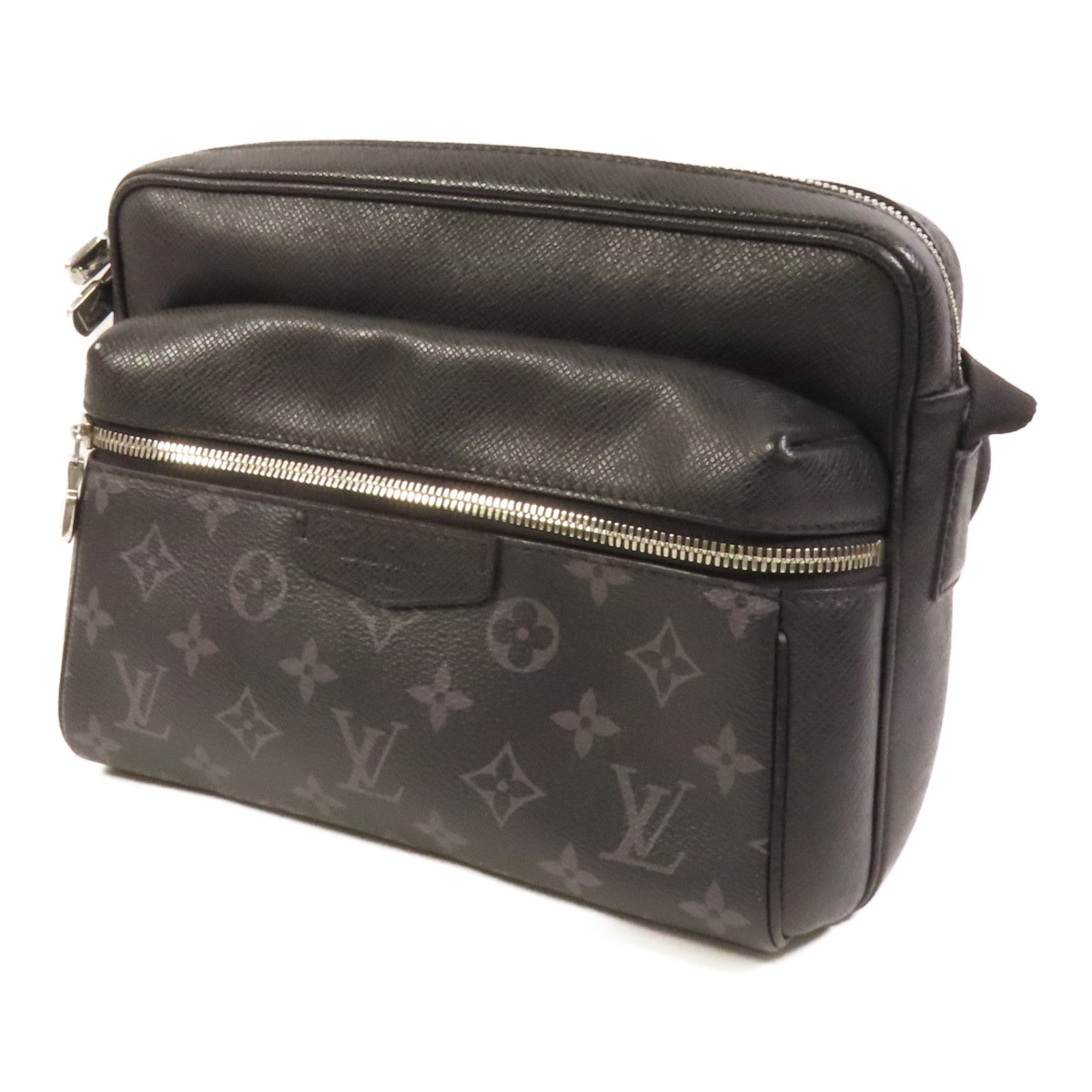 LOUIS VUITTON 【激減優惠】Monogram Eclipse/Taiga Outdoor Messenger銀扣肩背袋