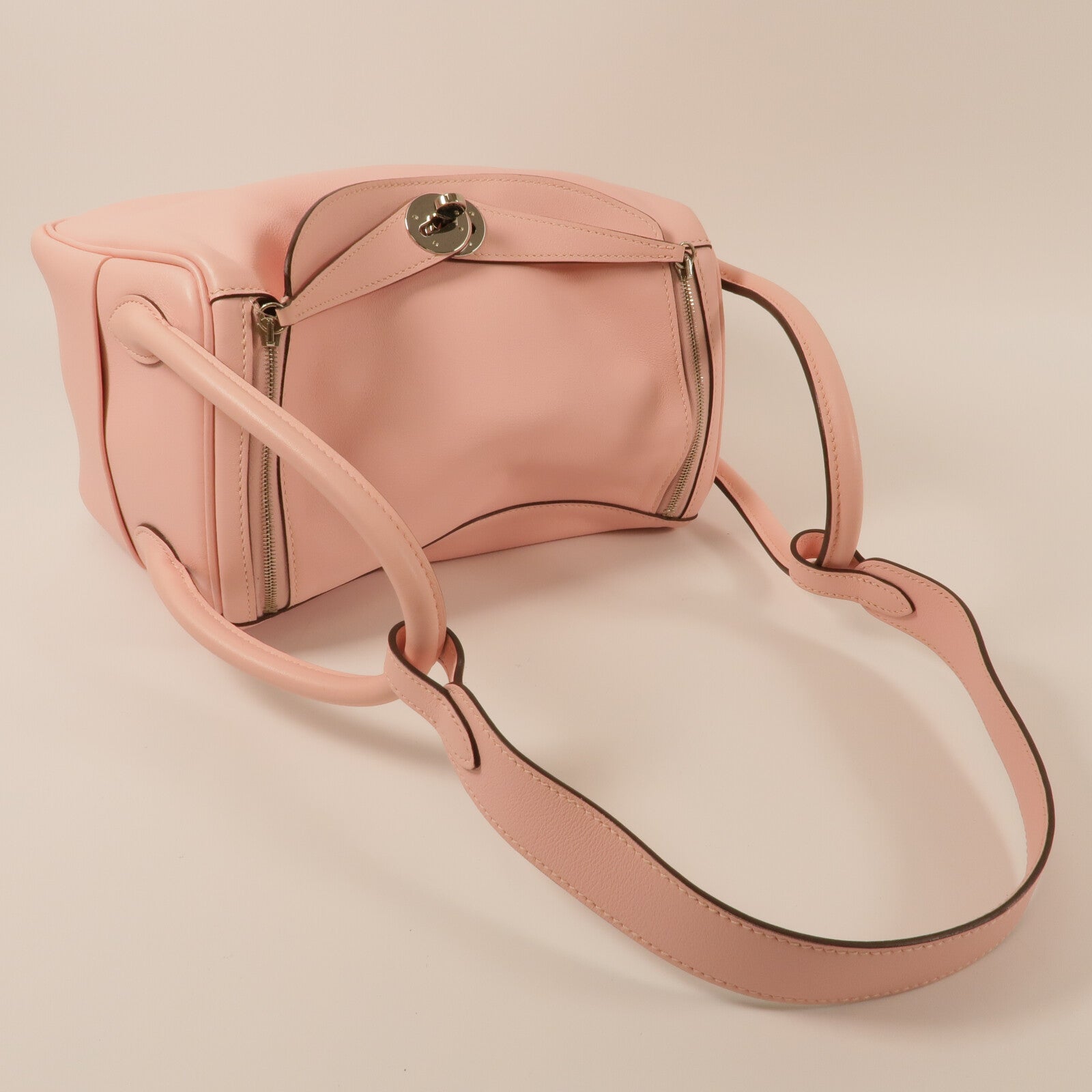 HERMES Swift皮革Lindy 26手挽肩背兩用袋Rose Sakura