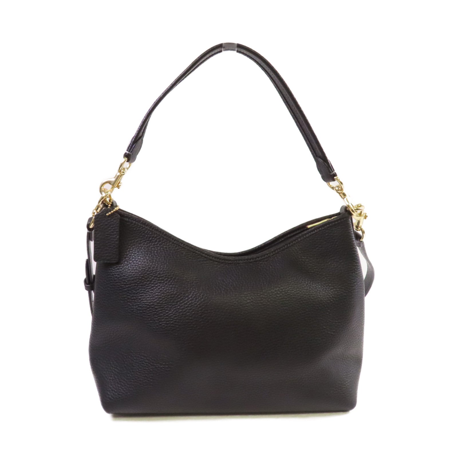 COACH 牛皮皮革2Way Shoulder Bag金扣手挽肩背兩用袋黑色