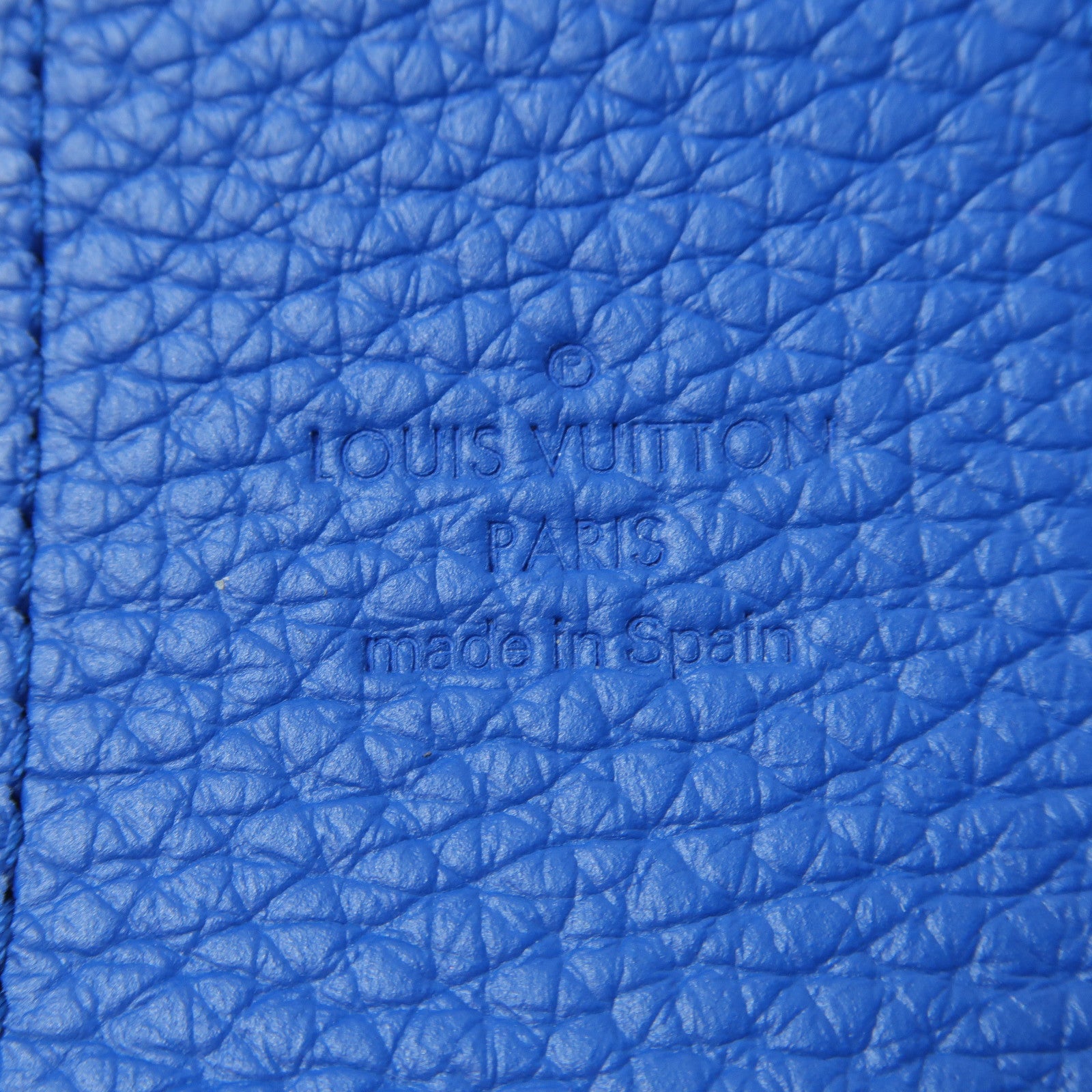 LOUIS VUITTON 牛皮皮革Logo Stitch Shoulder Strap銀扣肩背帶藍色